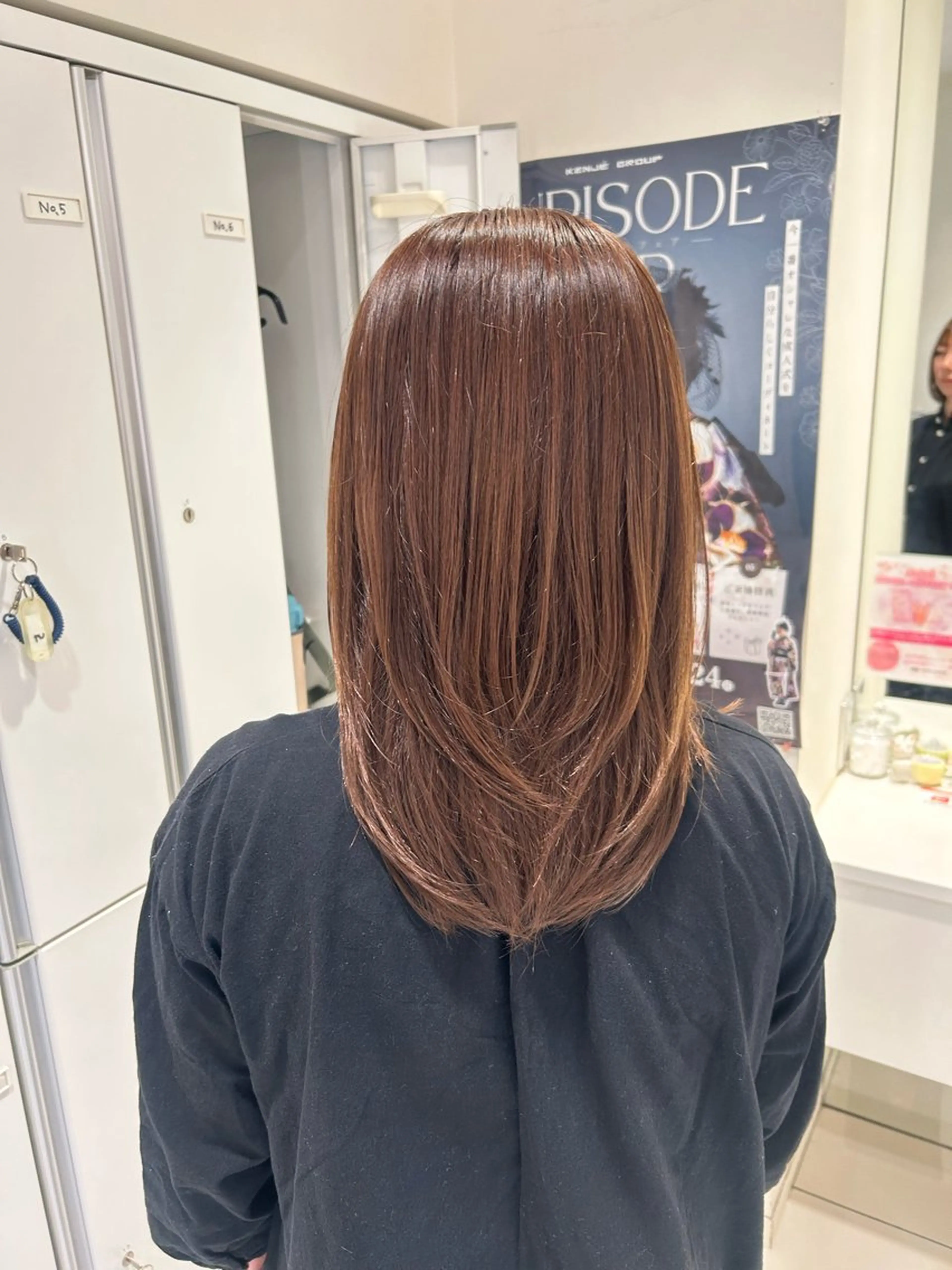 セミロング カラー カット ヘアカラー ゆめ ベージュカラーのヘアスタイル