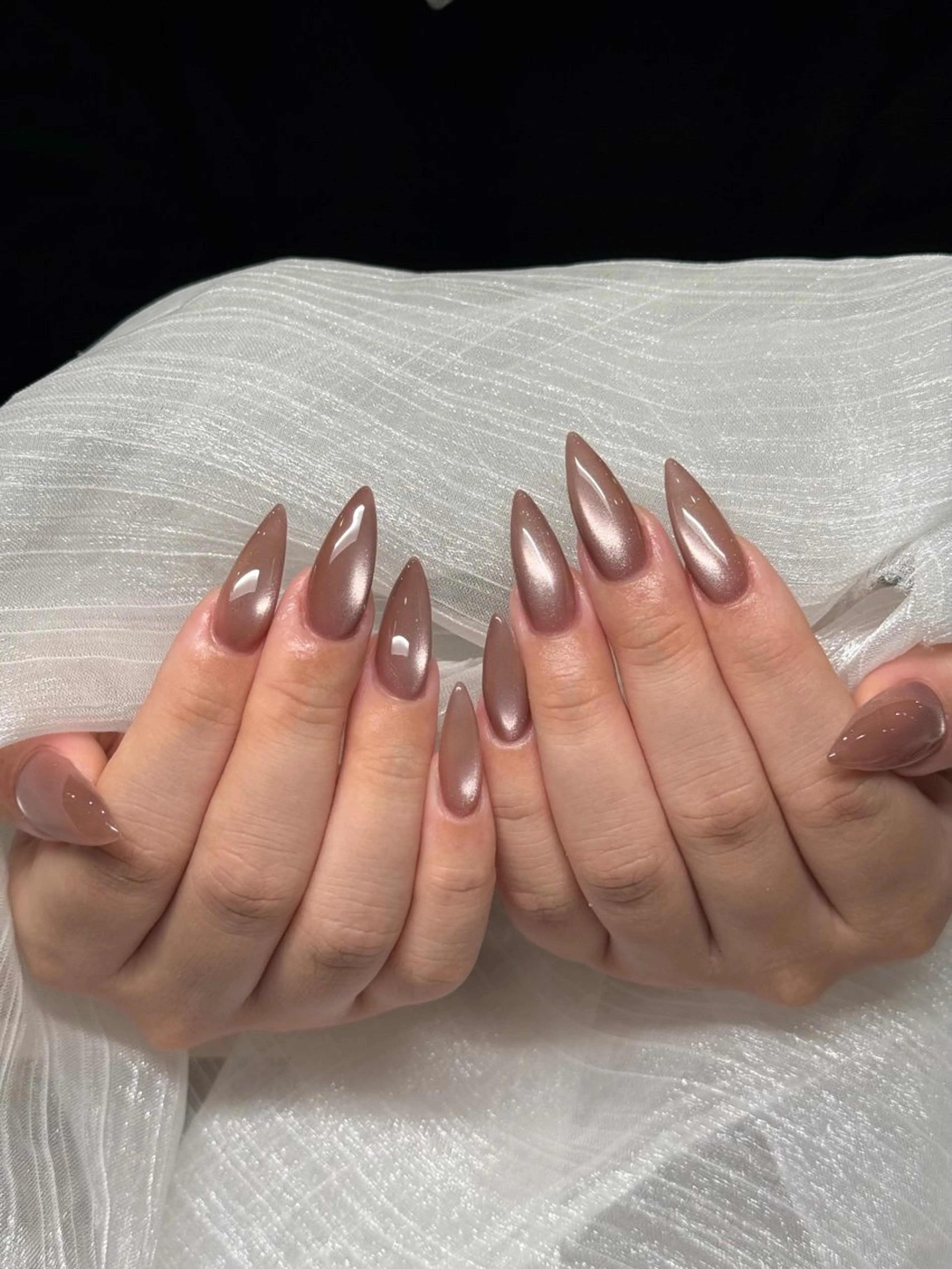 ネイル オーロラネイル ブルー チークネイル フットネイル フレンチネイル ハンドネイル Ema 大塚のネイルデザイン