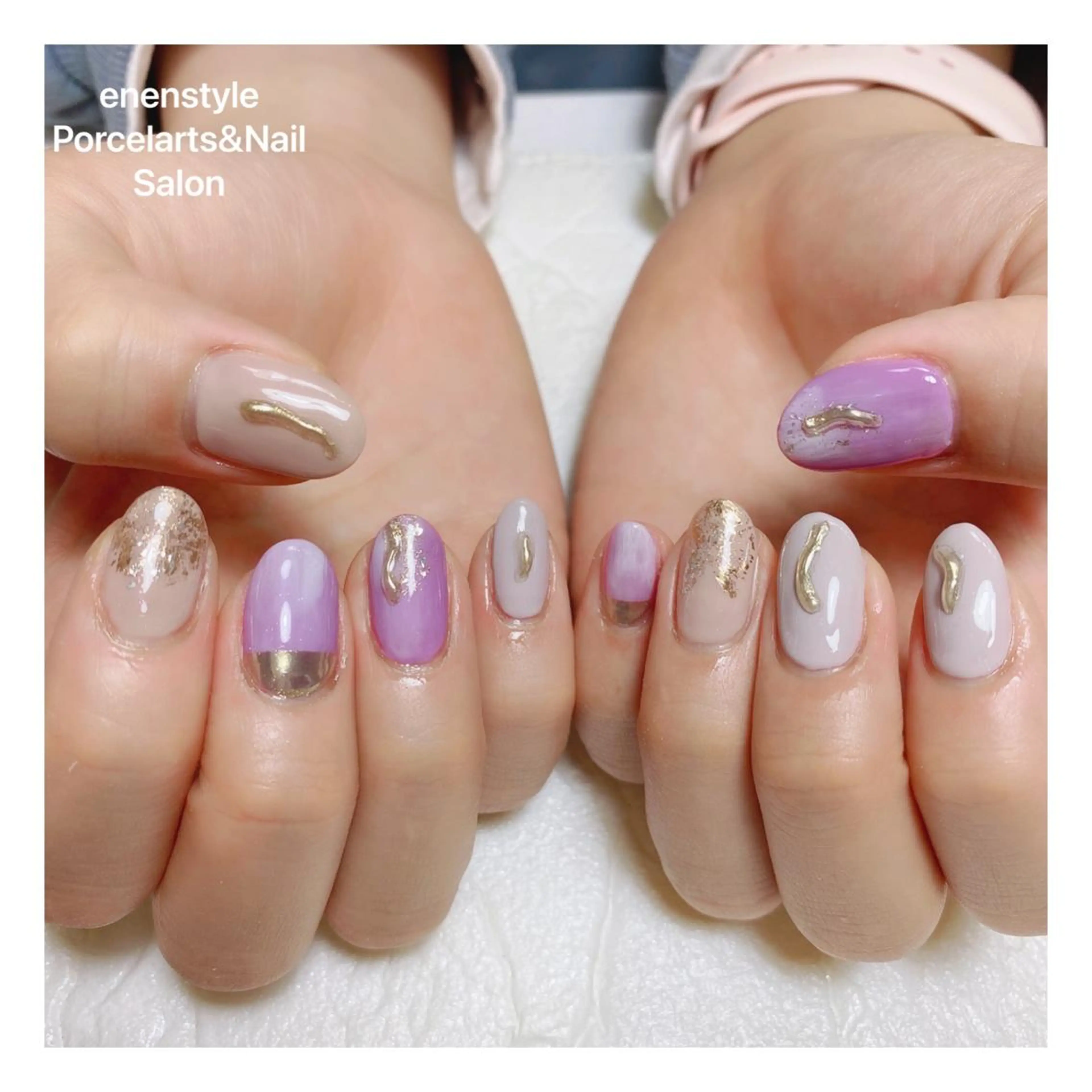 ミディアム ネイル ハンドネイル 👑enen style👑のネイルデザイン