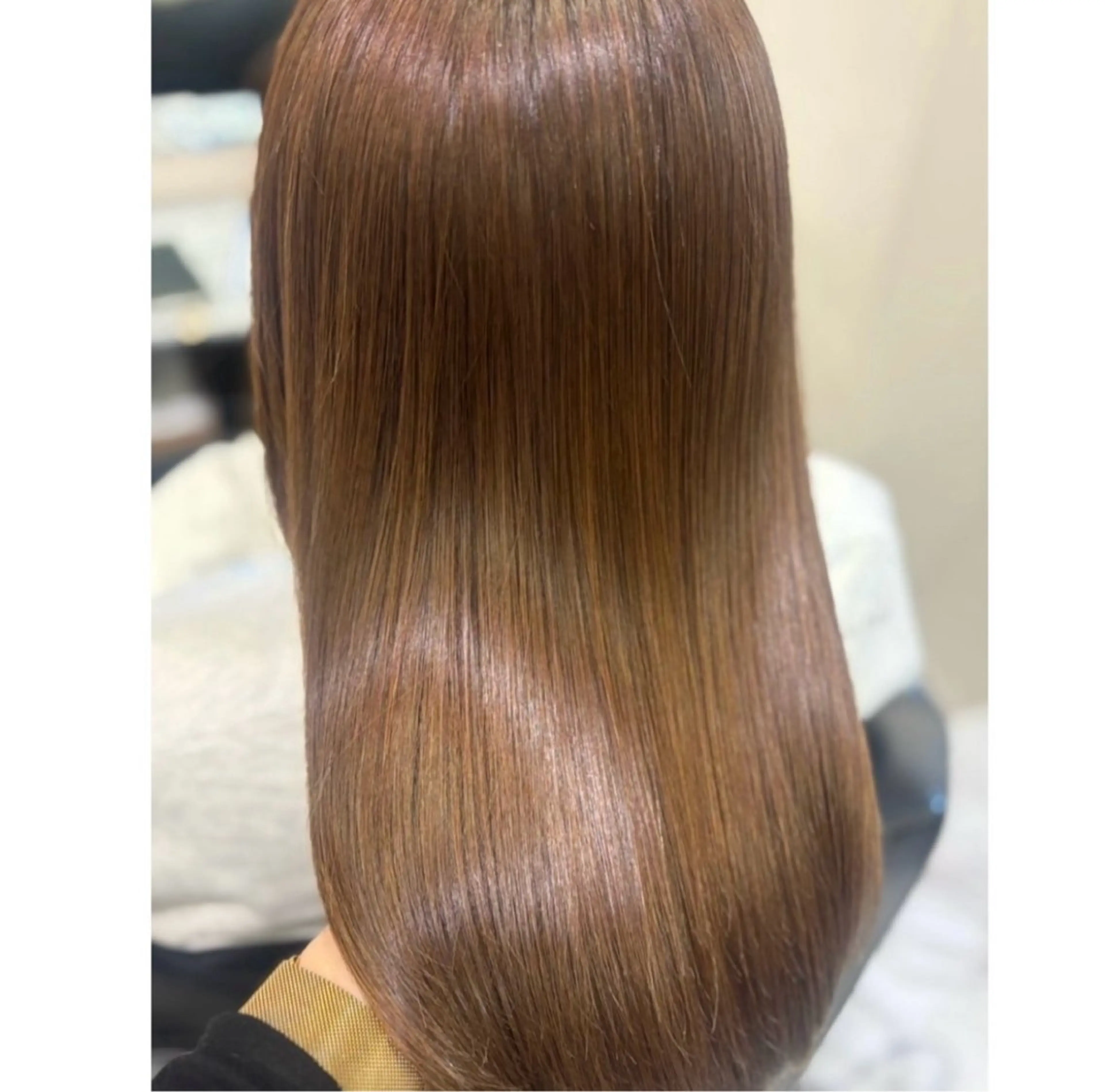 セミロング カラー ベージュカラー カット 縮毛矯正 骨格/顔型/伏見/ 佐藤 里菜のヘアスタイル
