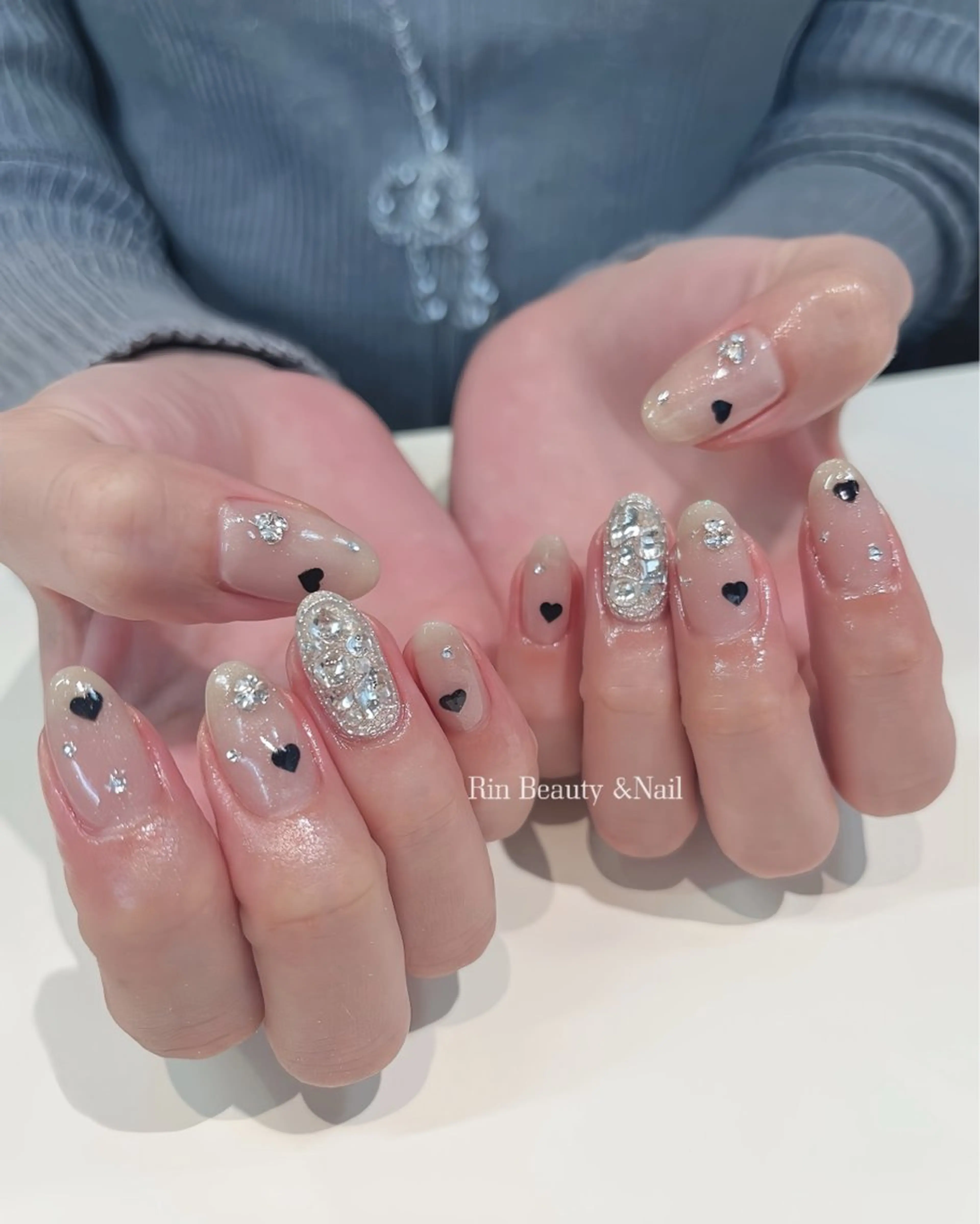 ネイル アートネイル フレンチネイル ジェルネイル 韓国ネイル ミラーネイル Rin Nail 新大久保店のネイルデザイン