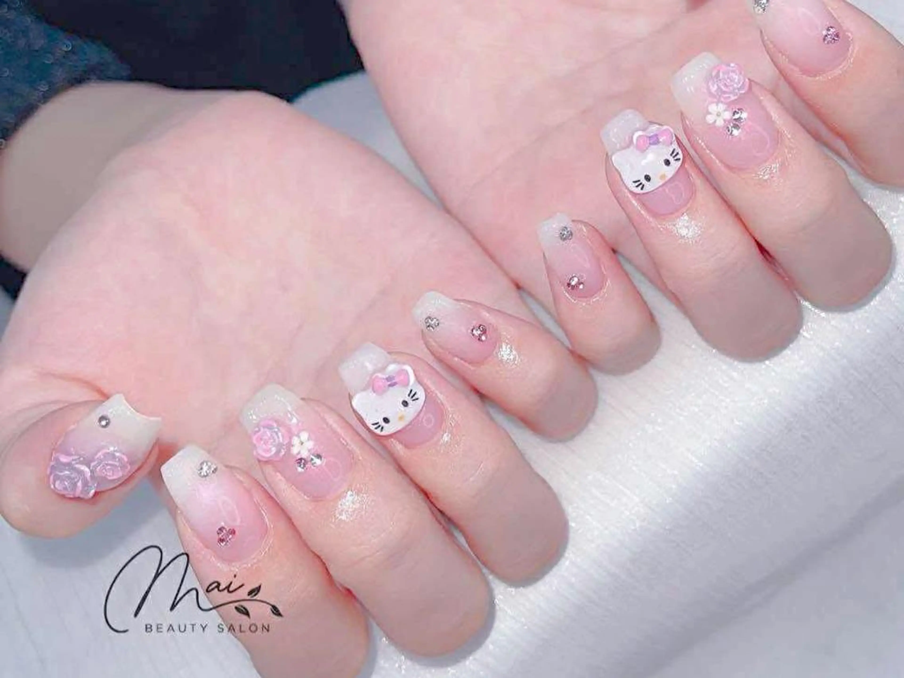 ネイル チークネイル クリアネイル フラッシュネイル フレンチネイル ハート MaiBeauty HaNaのネイルデザイン