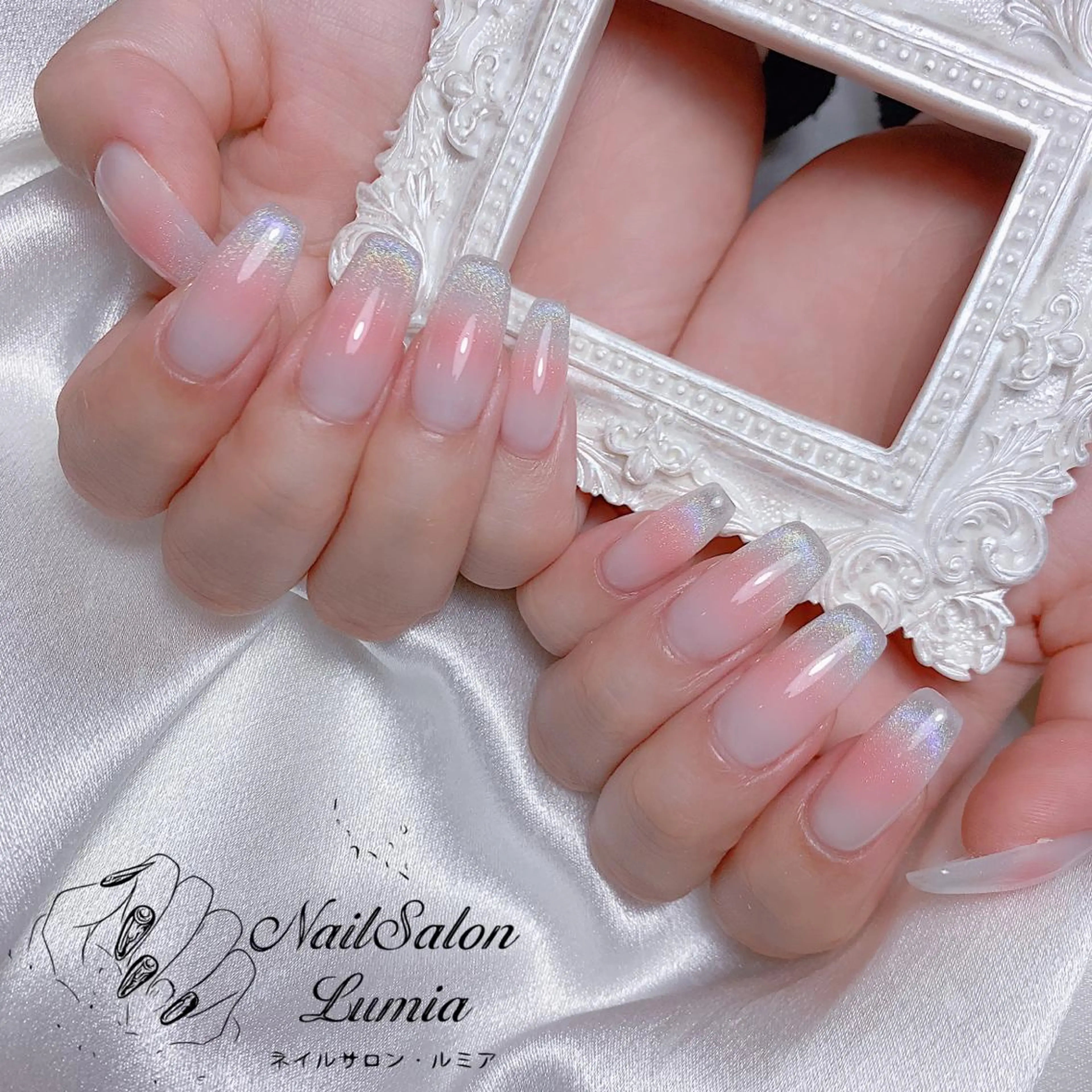 ネイル チークネイル グラデーション マグネットネイル ハンドネイル ネイルサロン ルミア Lumia 店長のネイルデザイン