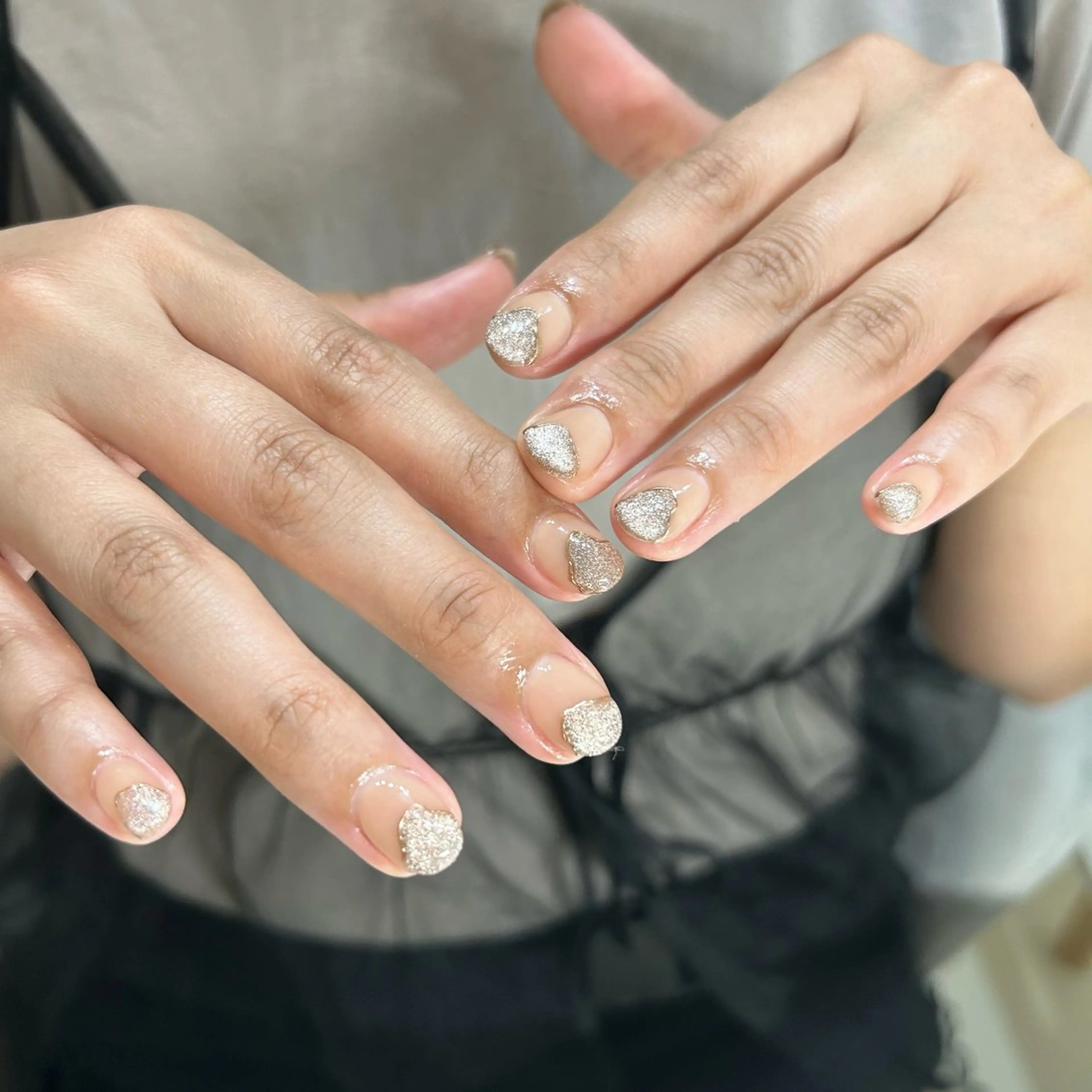 ネイル ブルー フットネイル ジェルネイル キラキラネイル 韓国ネイル RooM -mizuki-のネイルデザイン