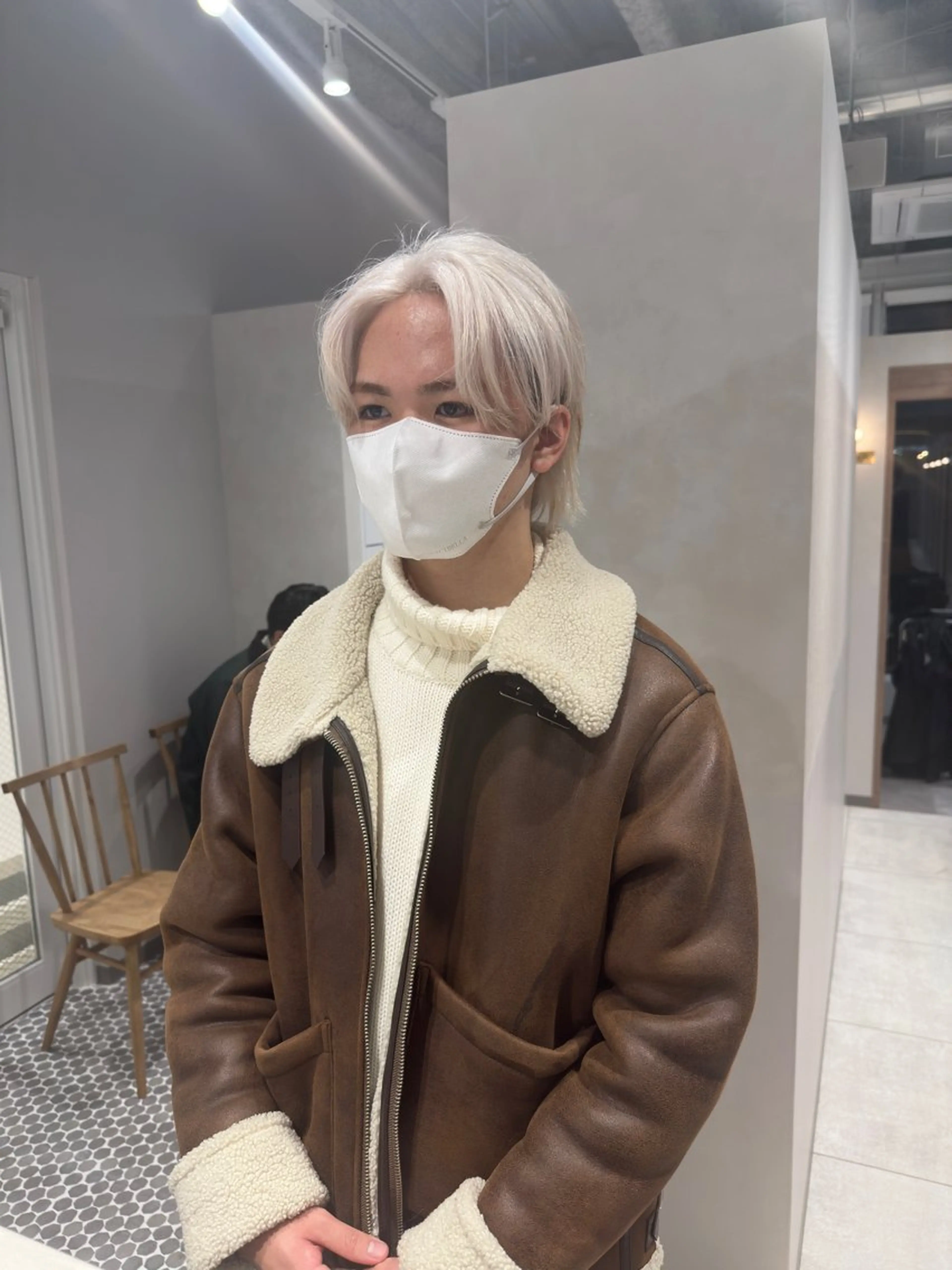 ショート カラー メンズ センターパート 鈴木/ニュアンス パーマ/メンズのヘアスタイル