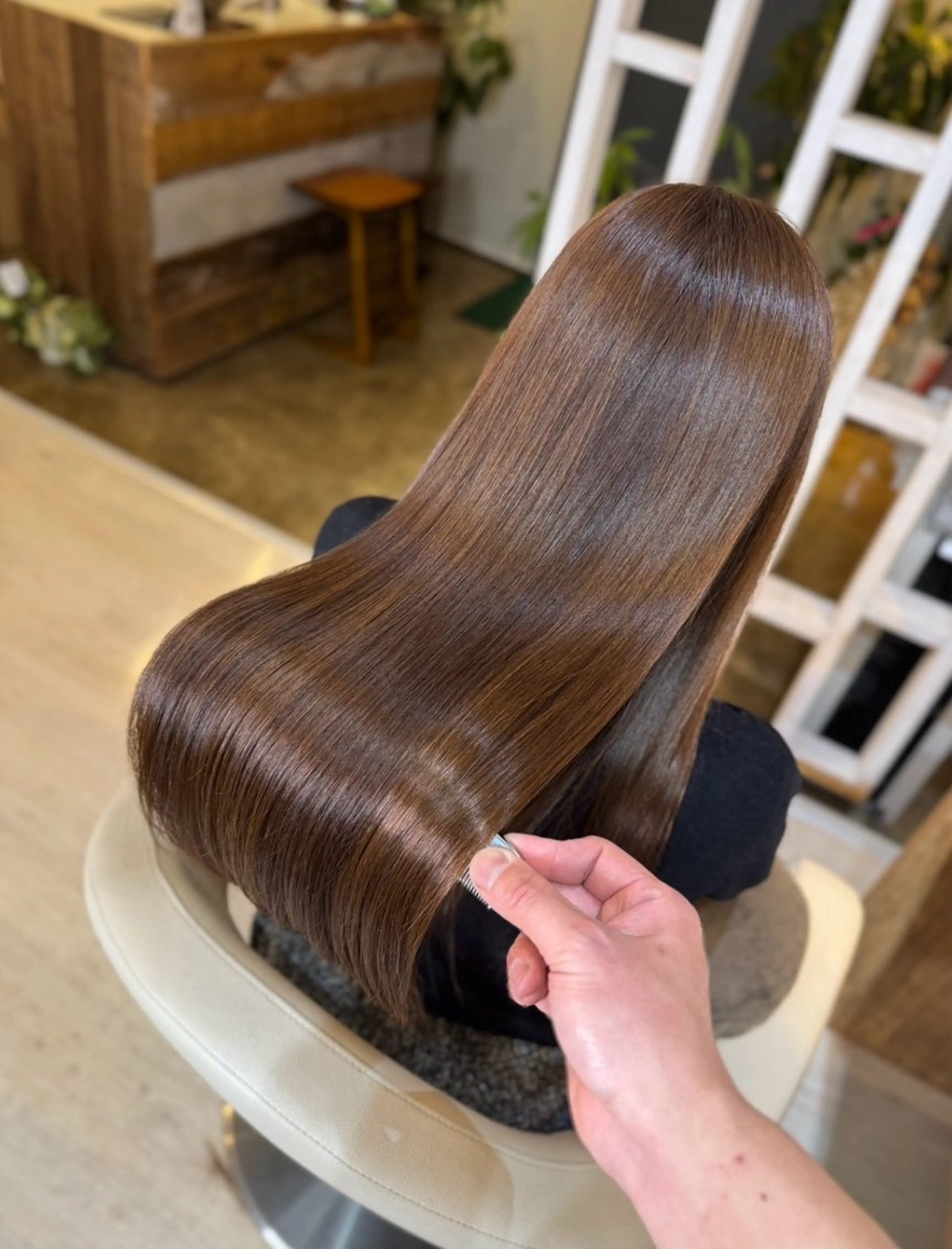 ロング ヘアカラー トリートメント きむえり/髪質改善 /うねり広がり改善のヘアスタイル