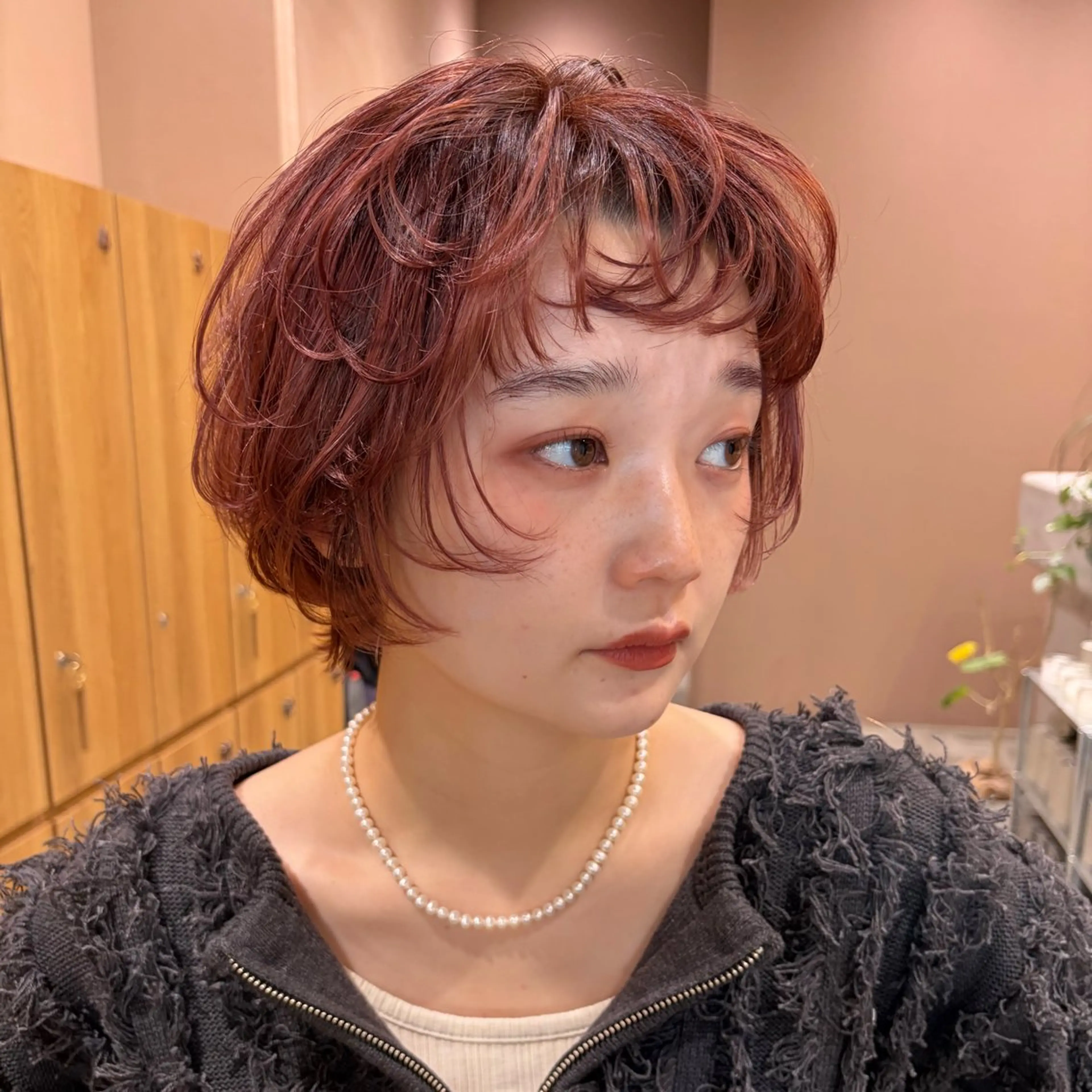 ショート カラー パーマ 🎀Wカラー/ピンク /ベージュ🎀ゆらのヘアスタイル