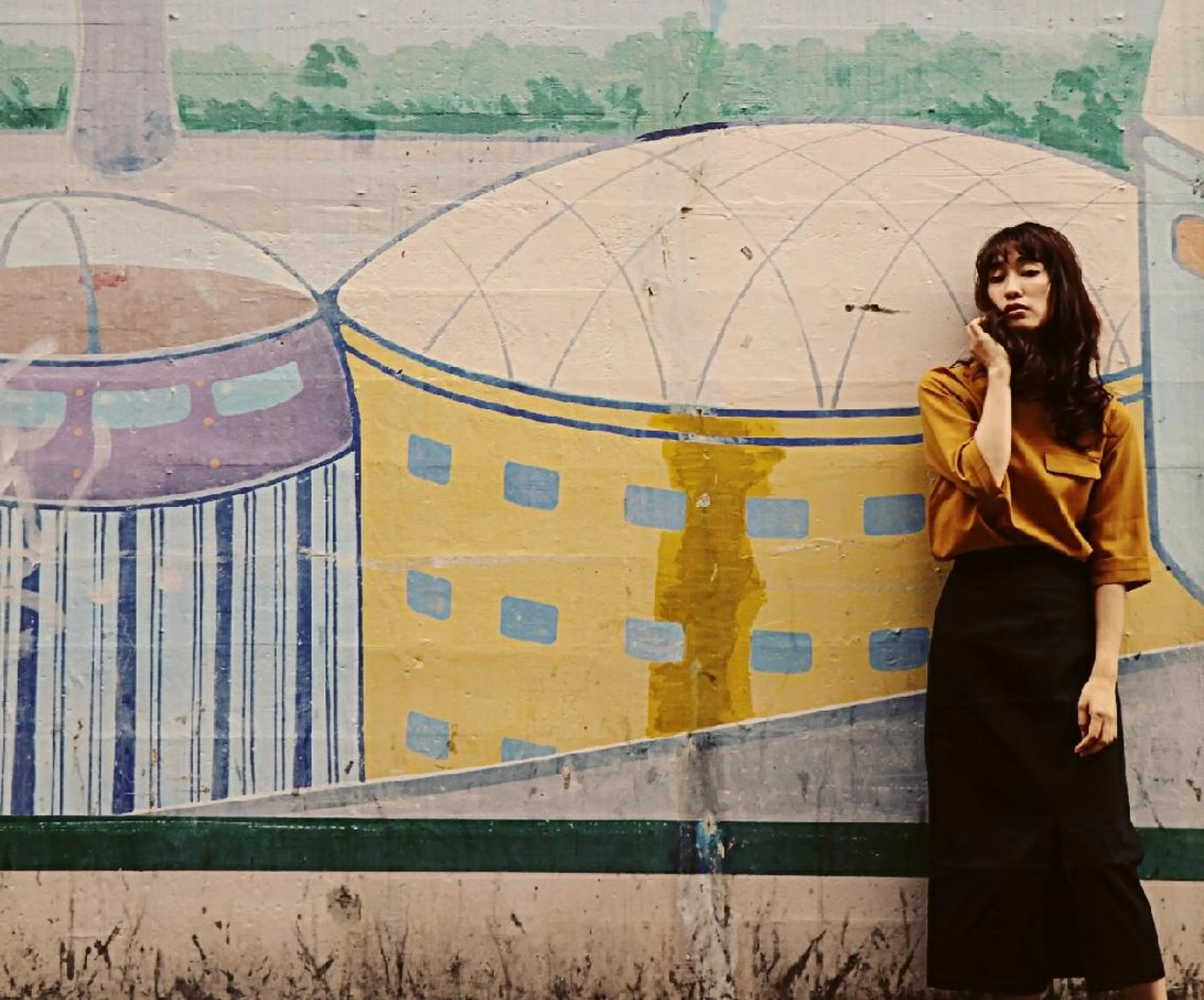 セミロング カラー パーマ アディクシーカラー イルミナカラー 徳永 博志のヘアスタイル