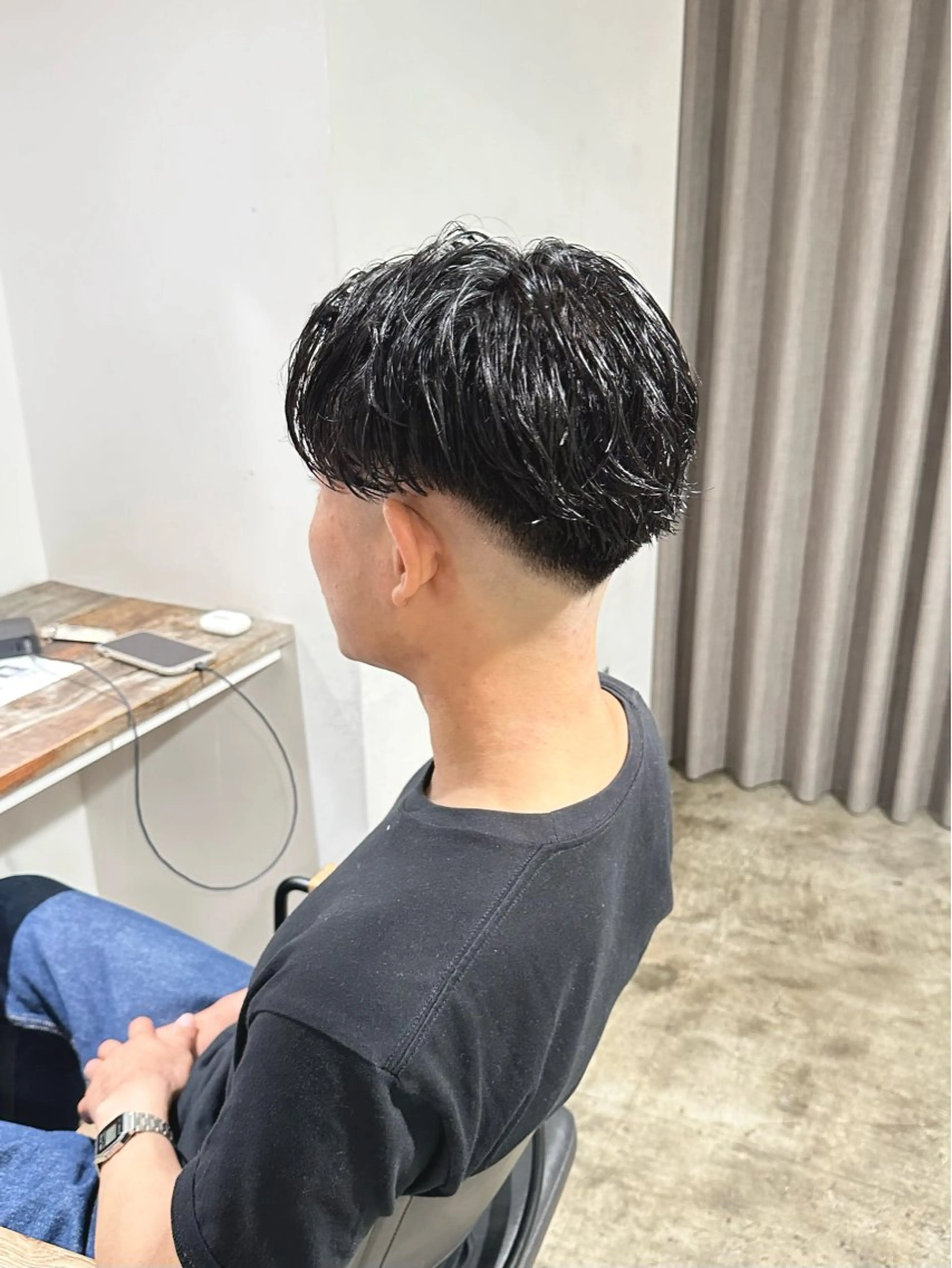 メンズ ビジネス センターパート フェードカット メンズパーマ スキンフェード カット 骨格補正施術/メンズ 専門美容師/YUYAのヘアスタイル