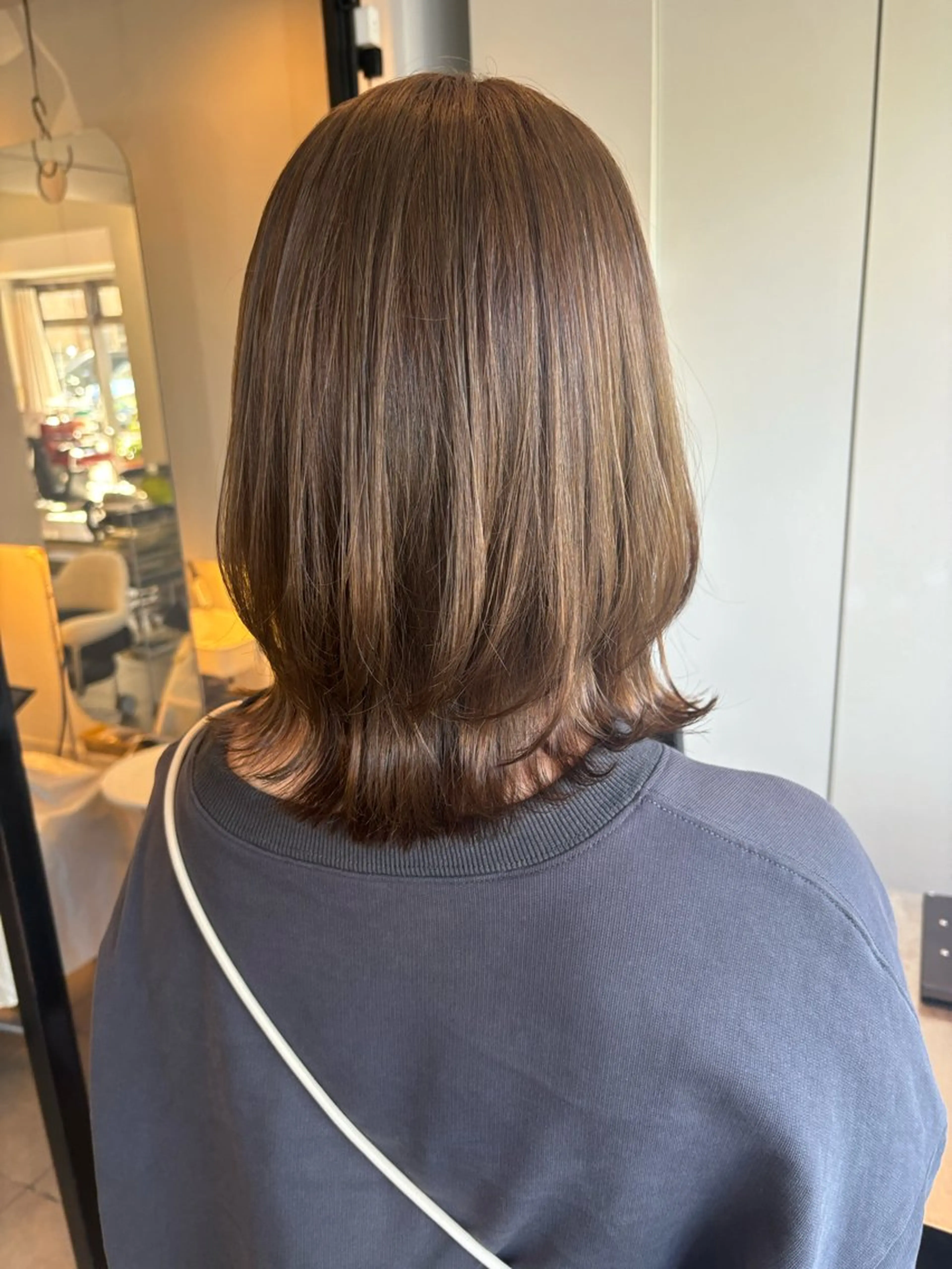 ミディアム カラー 透明感カラー ヨネヤマツムギのヘアスタイル