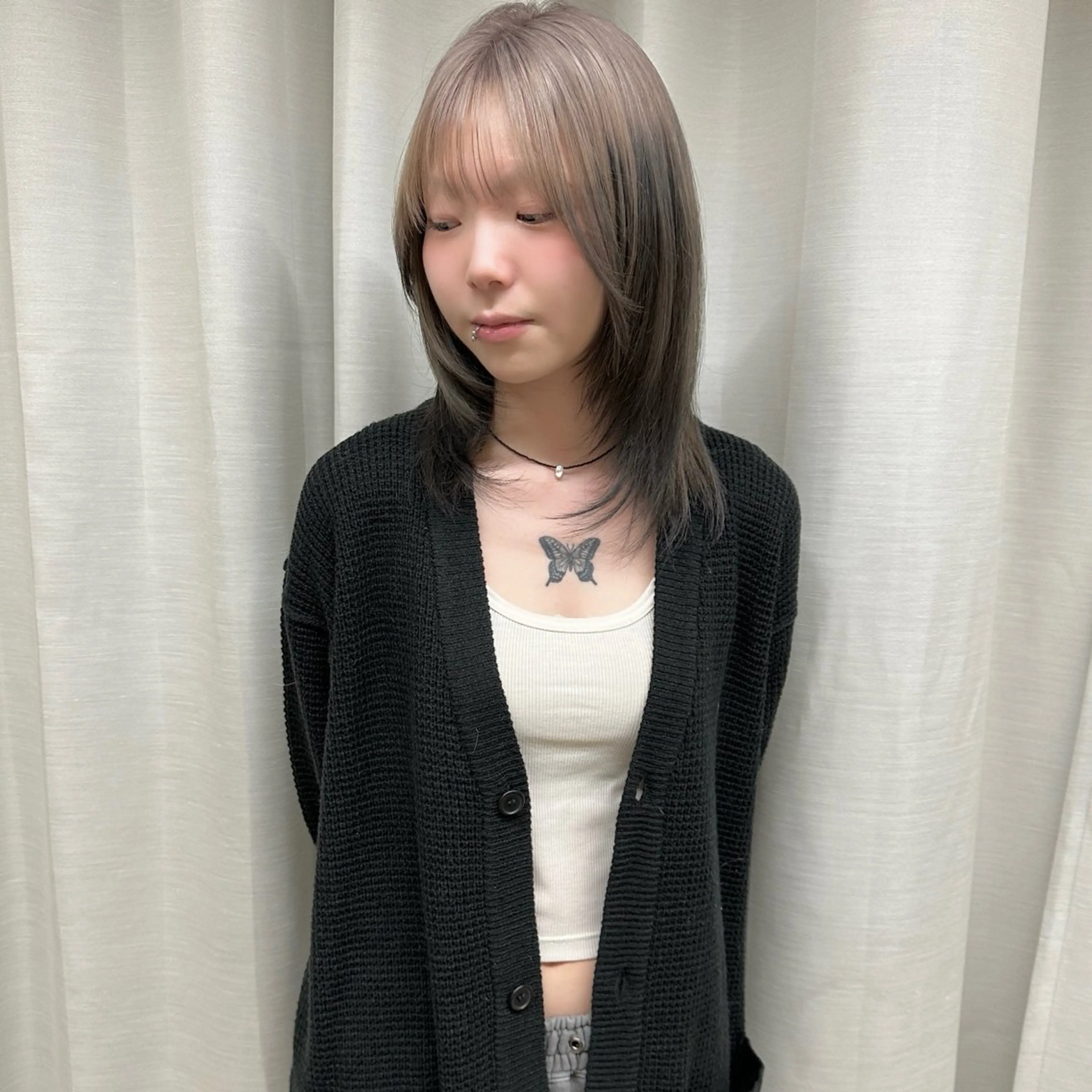 ミディアム カラー はちすか るかのヘアスタイル