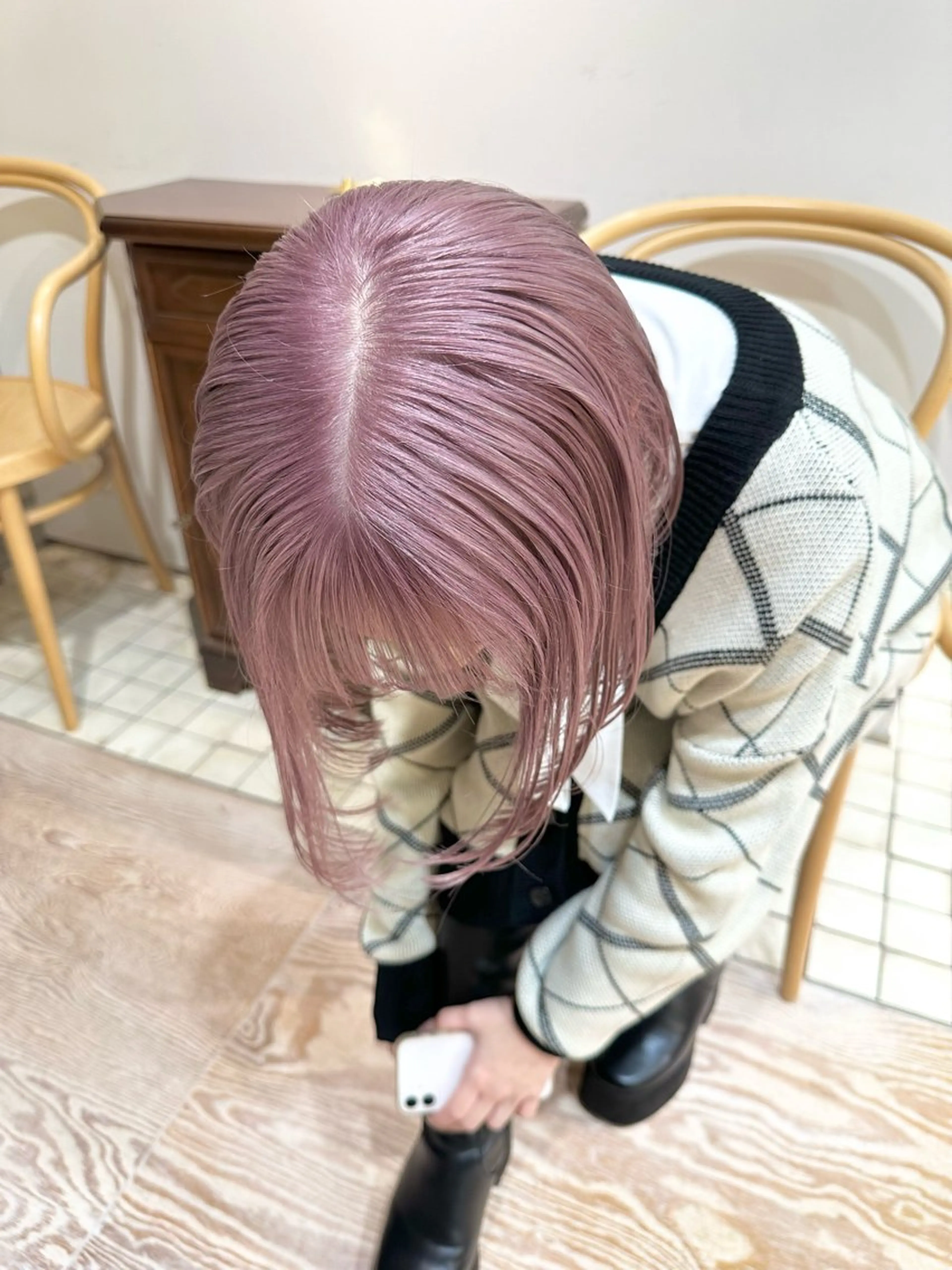 ミディアム カラー ハイトーンカラー ヘアカラー トリートメント ヘッドスパ ヘアセット kai .のヘアスタイル