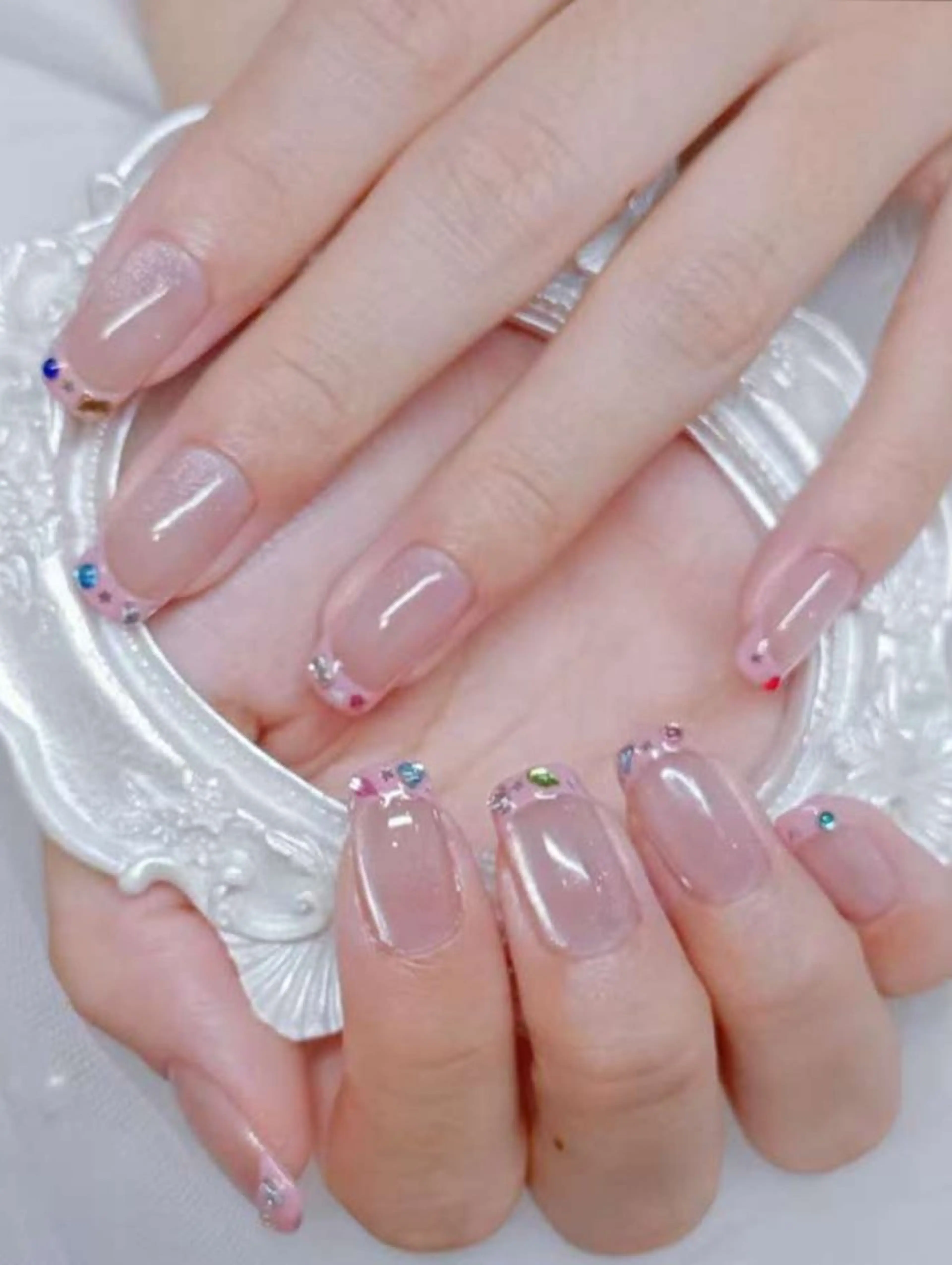 ネイル フットネイル フレンチネイル ジェルネイル ガラスフレンチ 韓国ネイル ハンドネイル ハンドケア The Nail 新大久保店のその他イメージ