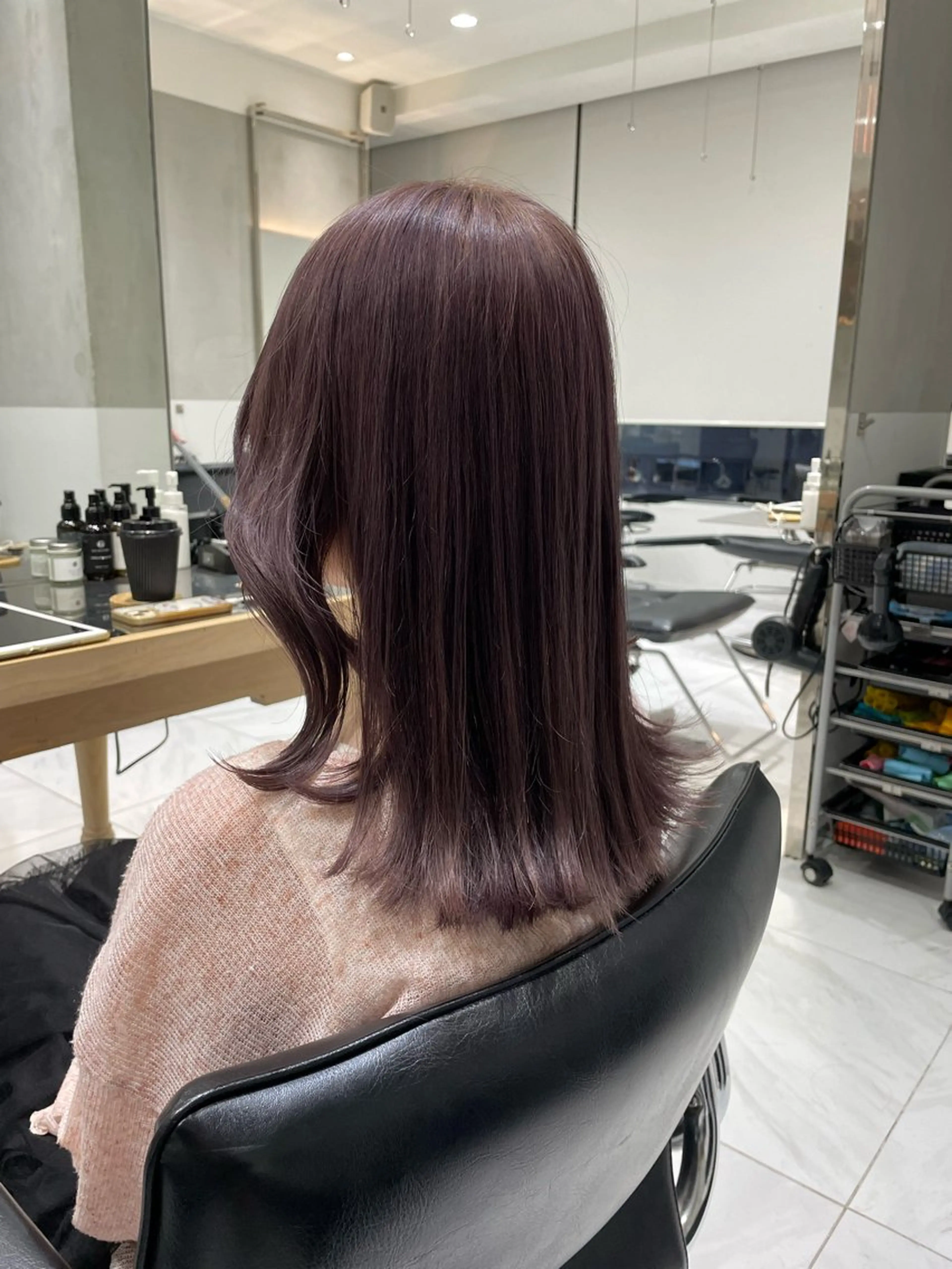 ミディアム カット ヘアカラー トリートメント ヘッドスパ ヘアセット オリーブ カラー✨有坂映哉のヘアスタイル