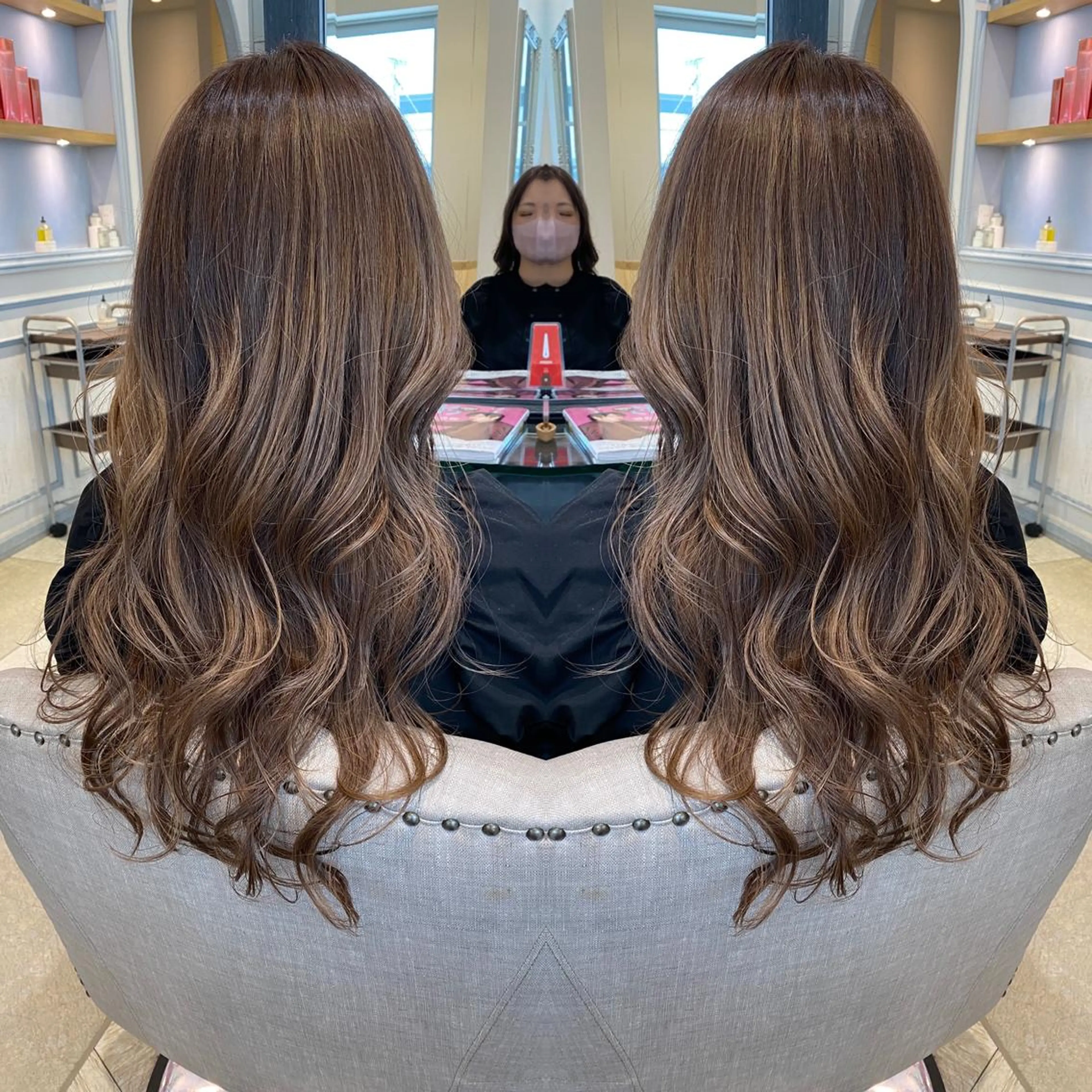 セミロング ハイライト レイヤー/ハイライト /立川/赤池宏隆のヘアスタイル