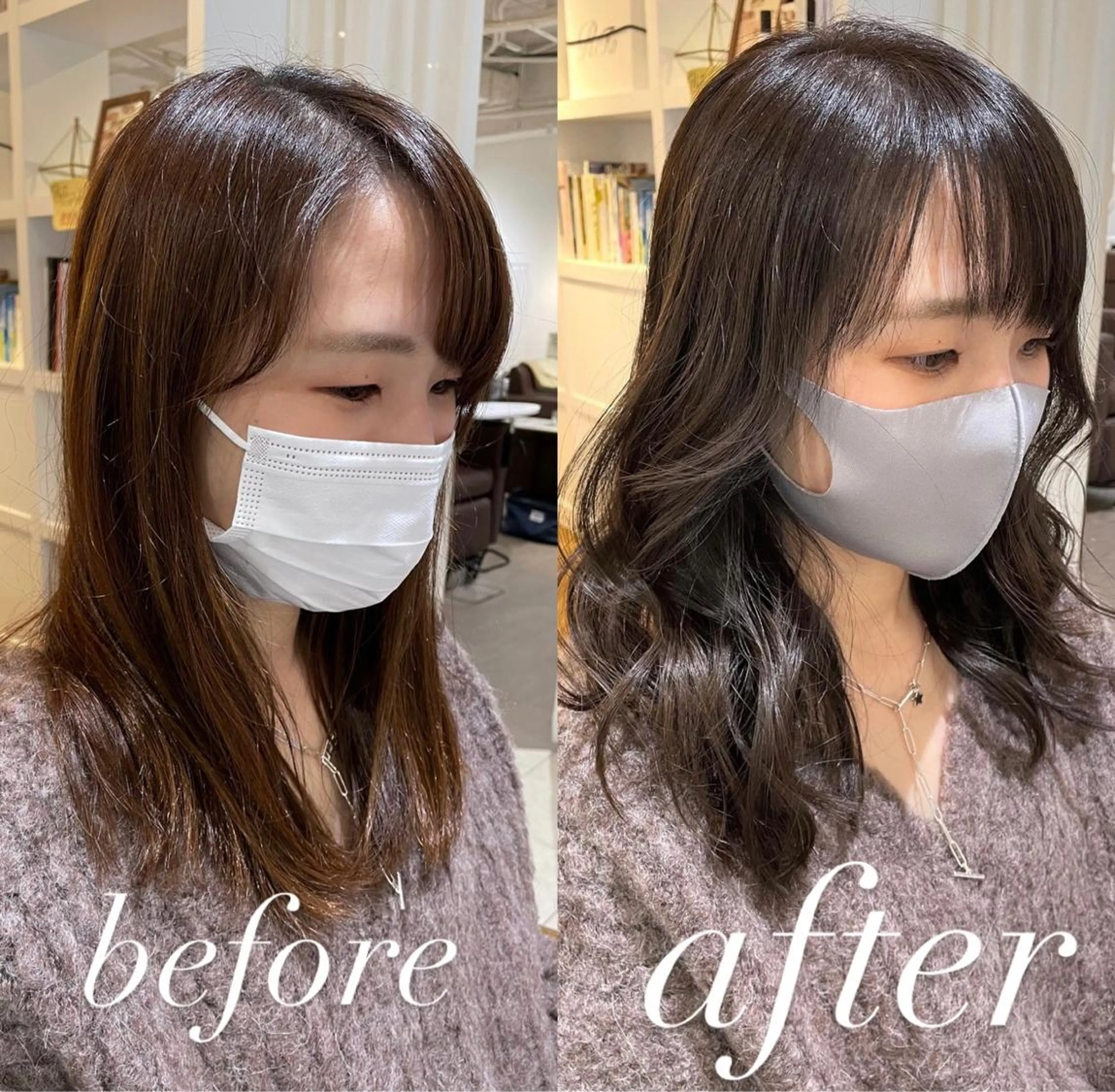 セミロング カラー グレージュ オリーブグレージュ オリーブグレー 過去一の柔髪ヘア 🌿einshairのヘアスタイル