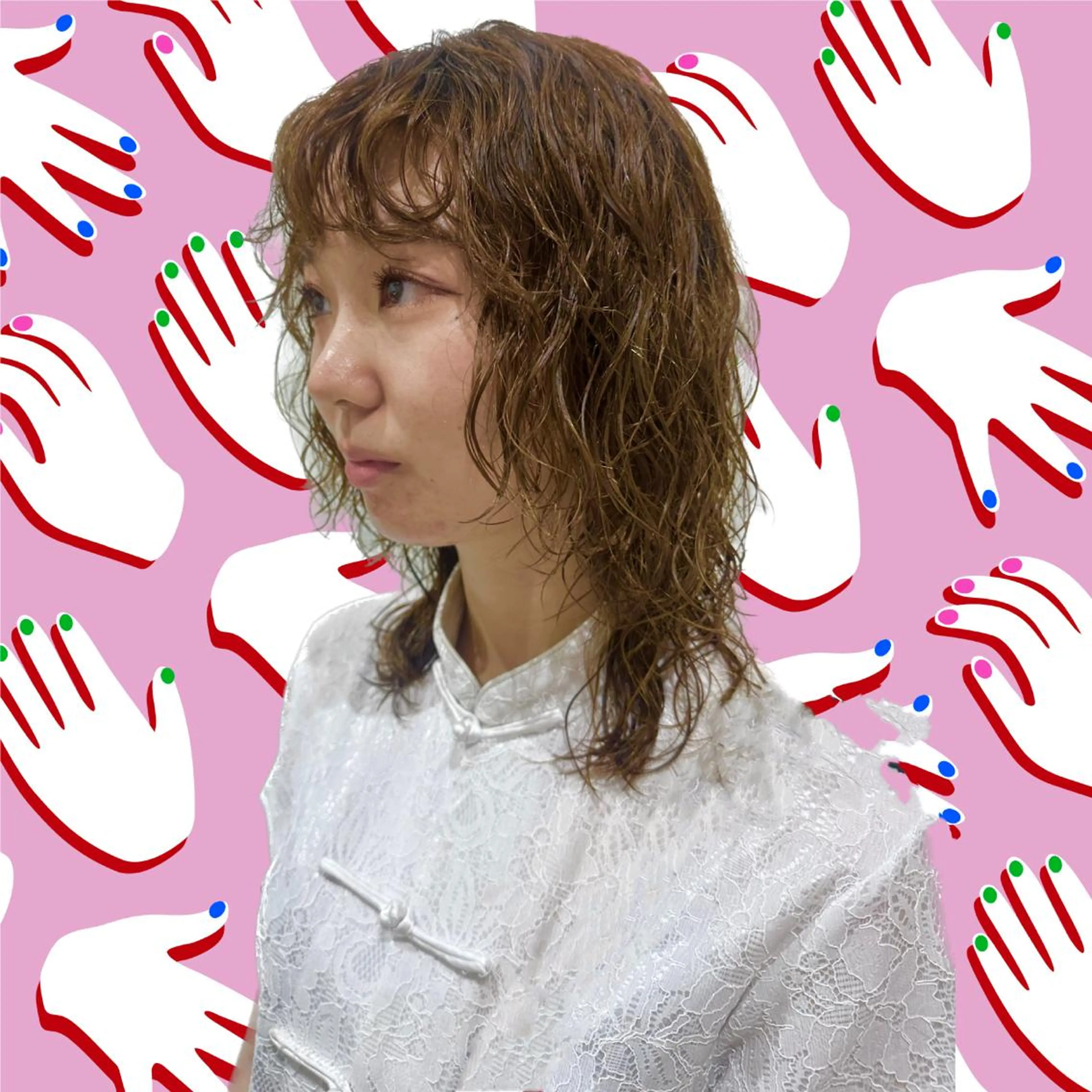 ミディアム パーマ ミディアムパーマ ウルフカット ブリーチパーマ 🎀Rumiのヘアスタイル