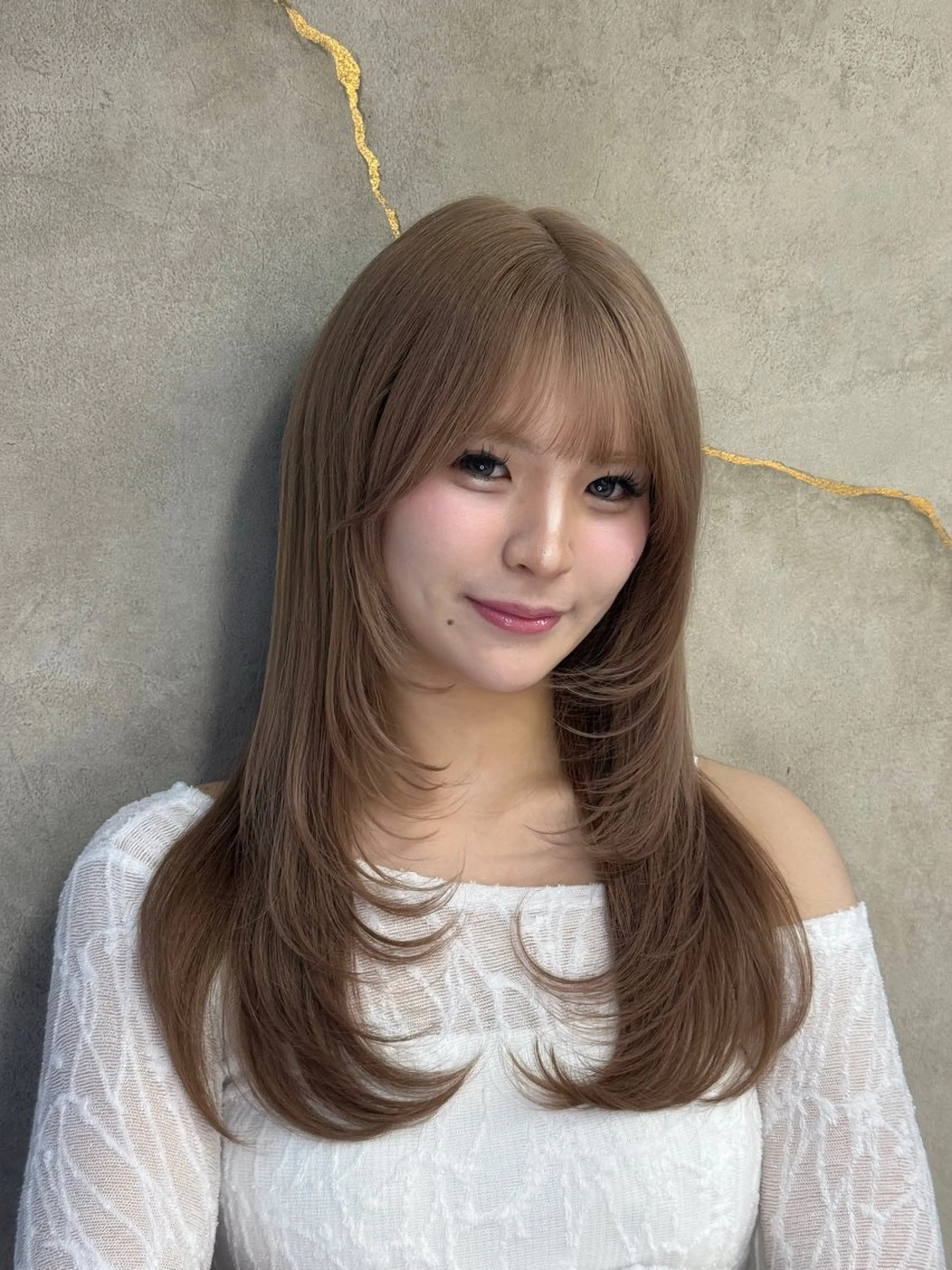 ロング ハイレイヤー レイヤーカット 小顔カット カット ヘアカラー トリートメント 韓国レイヤー× 艶髪 池袋/ハナ🌷のヘアスタイル