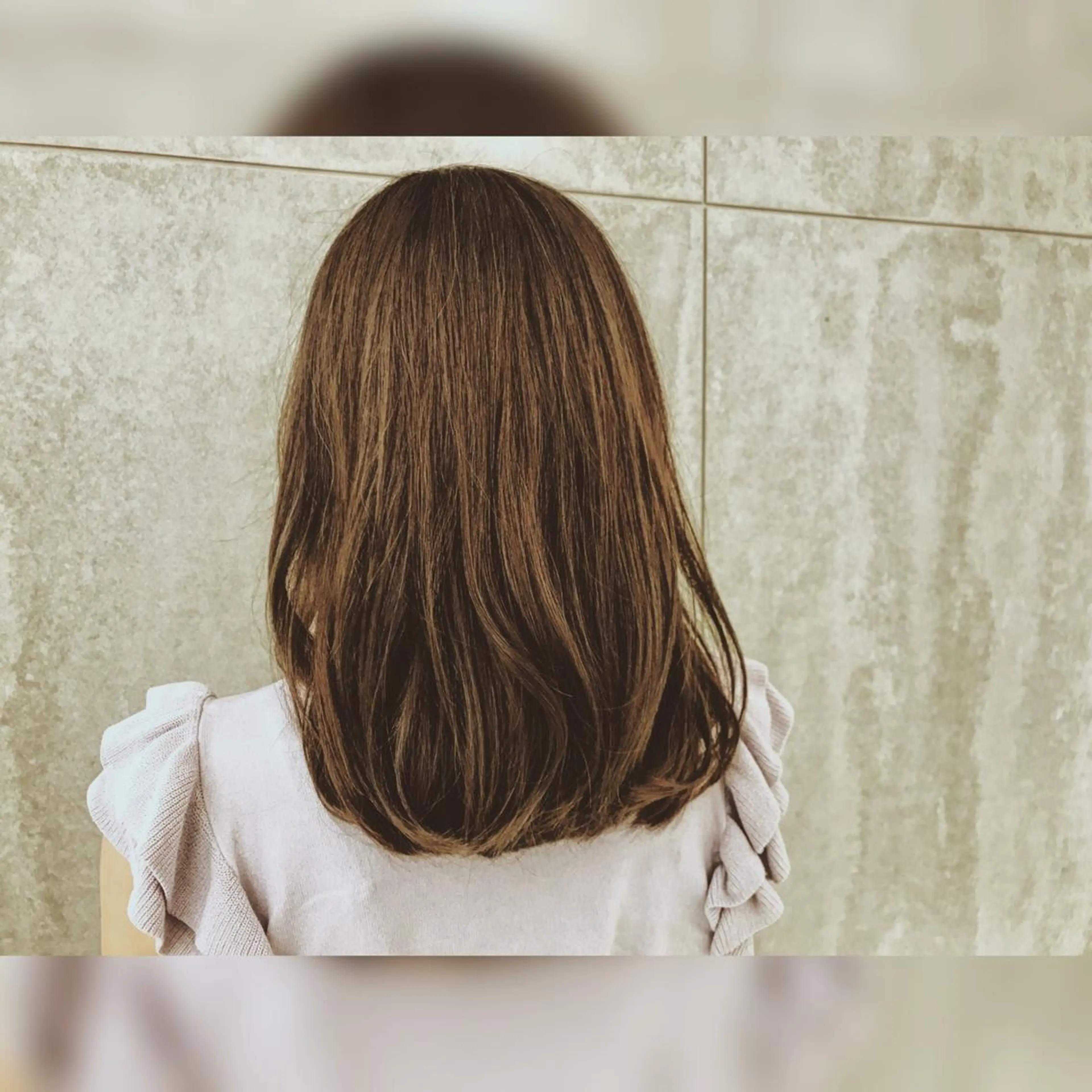 セミロング ハイライト ショート/脱白髪染め ☆宇﨑悠実のヘアスタイル