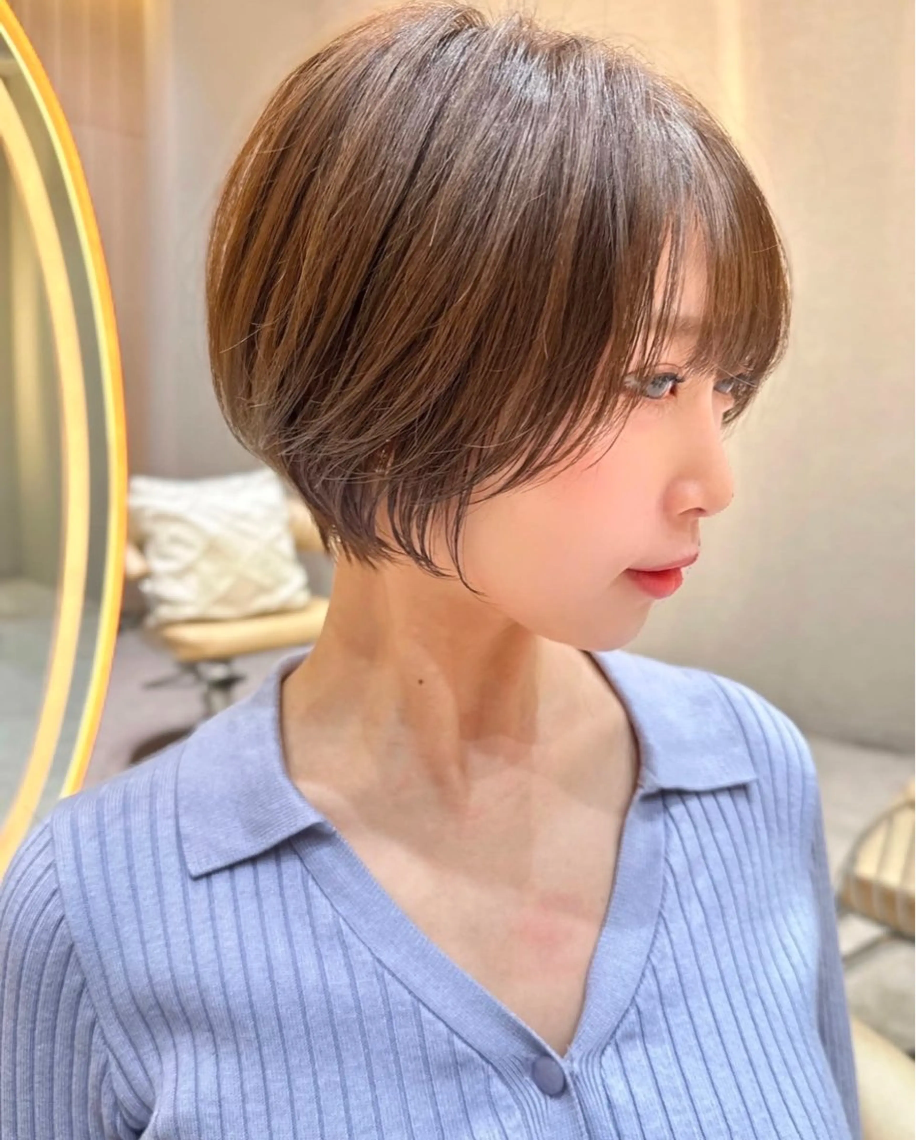 ショート ショートボブ 韓国風カラー ボブ くびれヘア 髪質改善 ボブ/顔周りカット /縮毛矯正/鈴木隆太のヘアスタイル