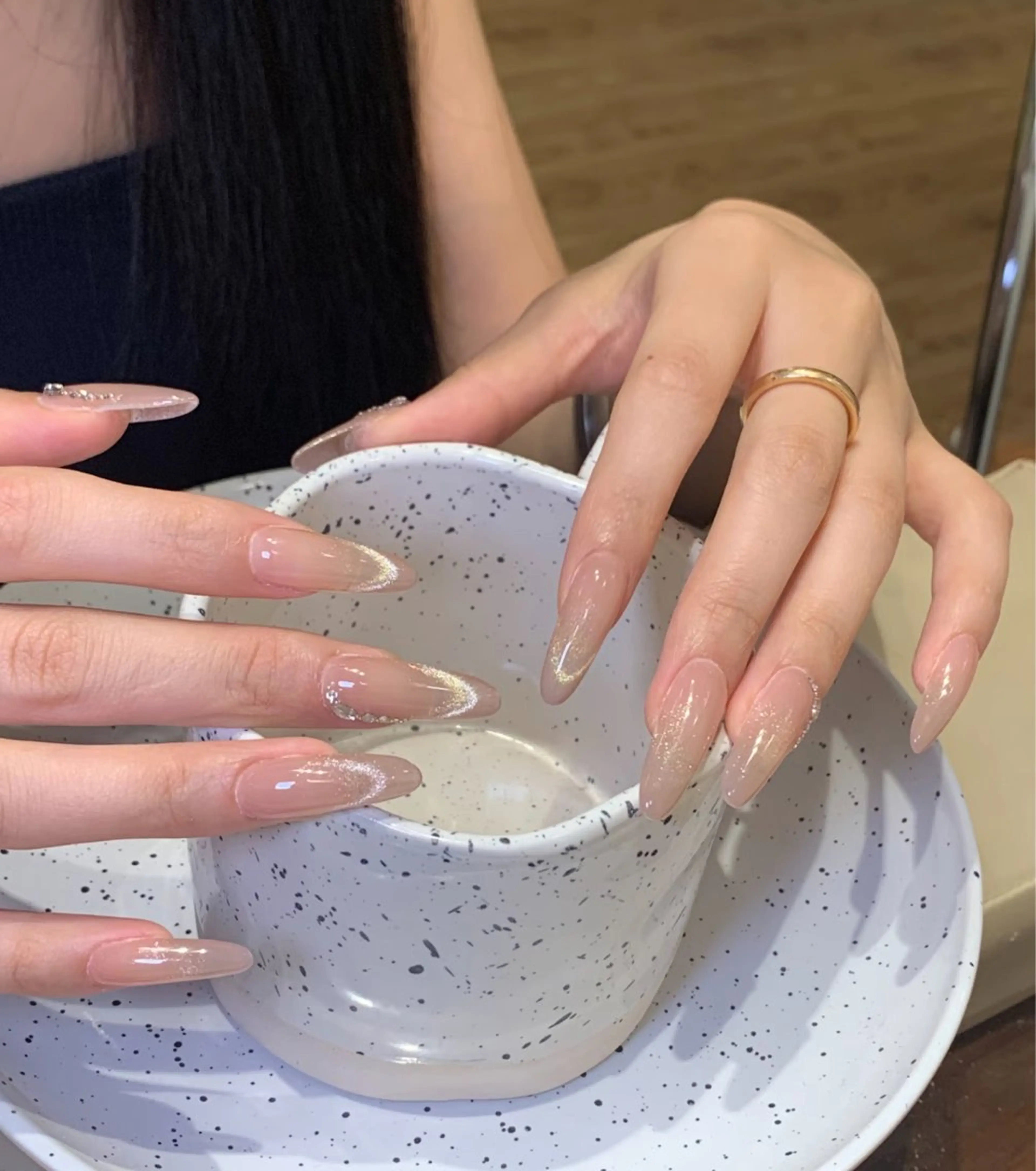 ネイル フレンチネイル マグネットネイル マグネットフレンチ Y3 Nail Salon所属・Y3 NailSalonのネイルデザイン