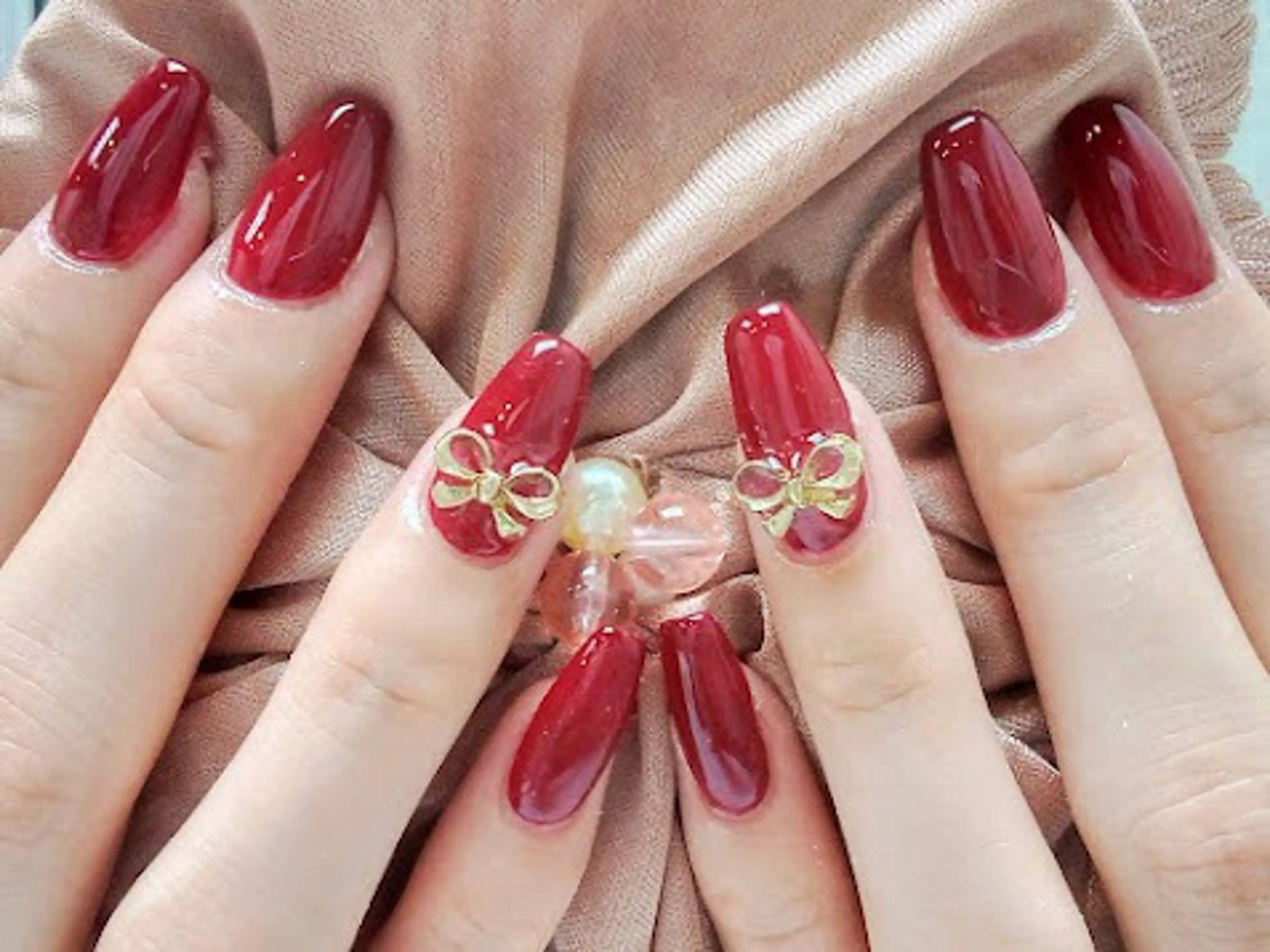 ネイル ボルドー スカルプネイル ハンドネイル Pleasure / macoのネイルデザイン