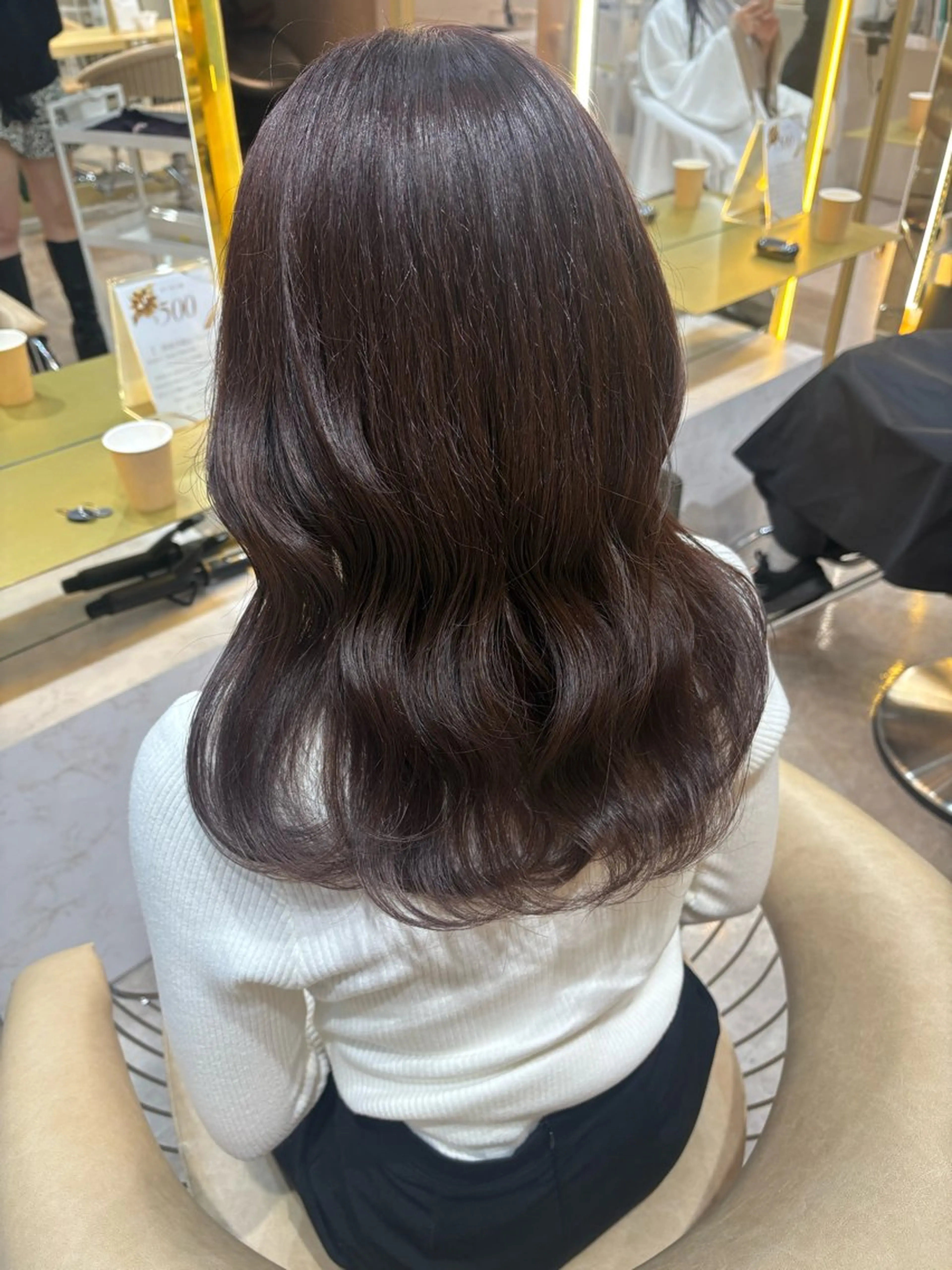 セミロング カラー カット トリートメント moeka レイヤー /艶カラー/韓国のヘアスタイル