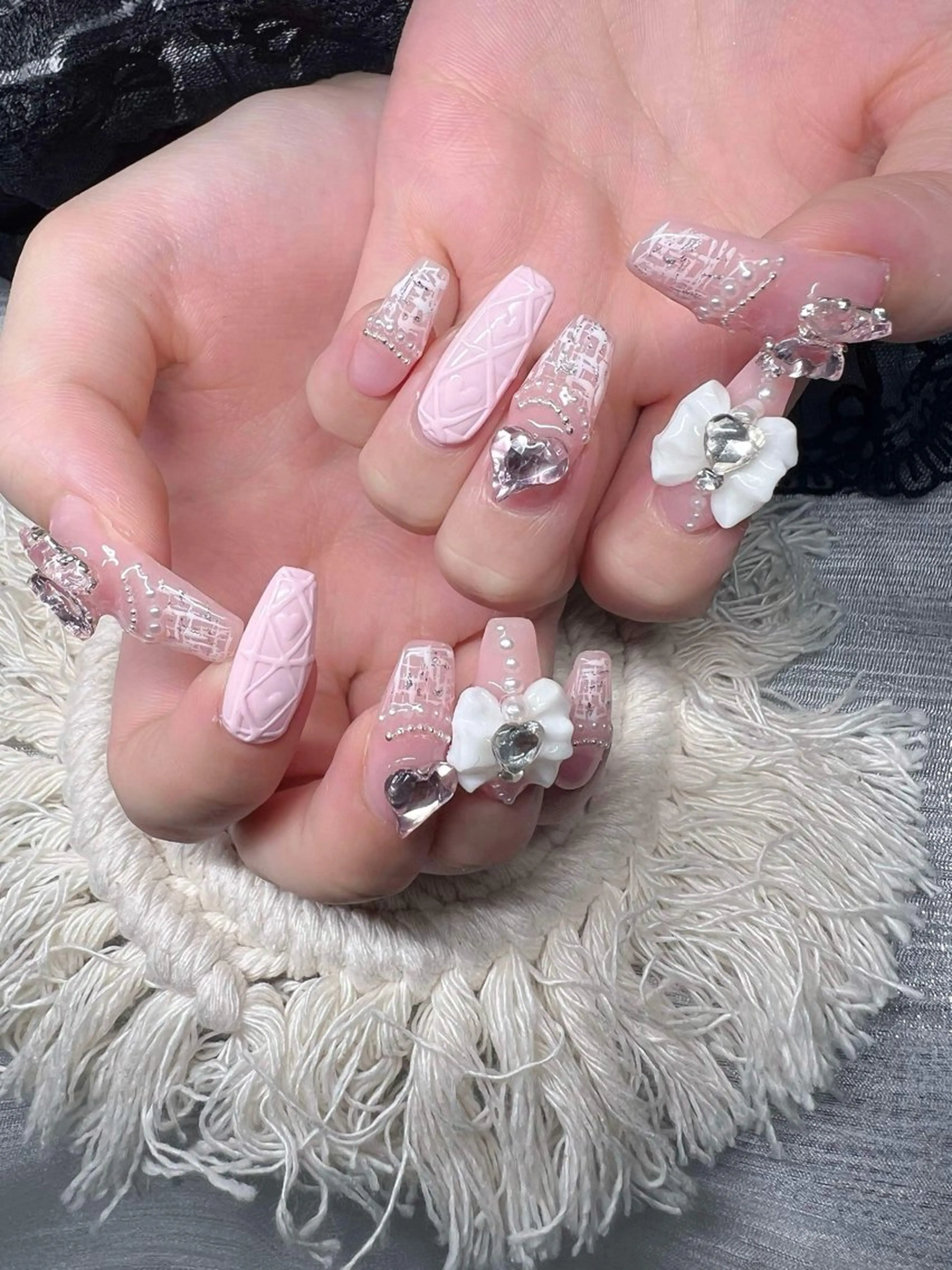 ネイル 長さ出し グラデーション キラキラネイル マグネットネイル ミラーネイル Lee Nails チップ長さだし専門店のネイルデザイン