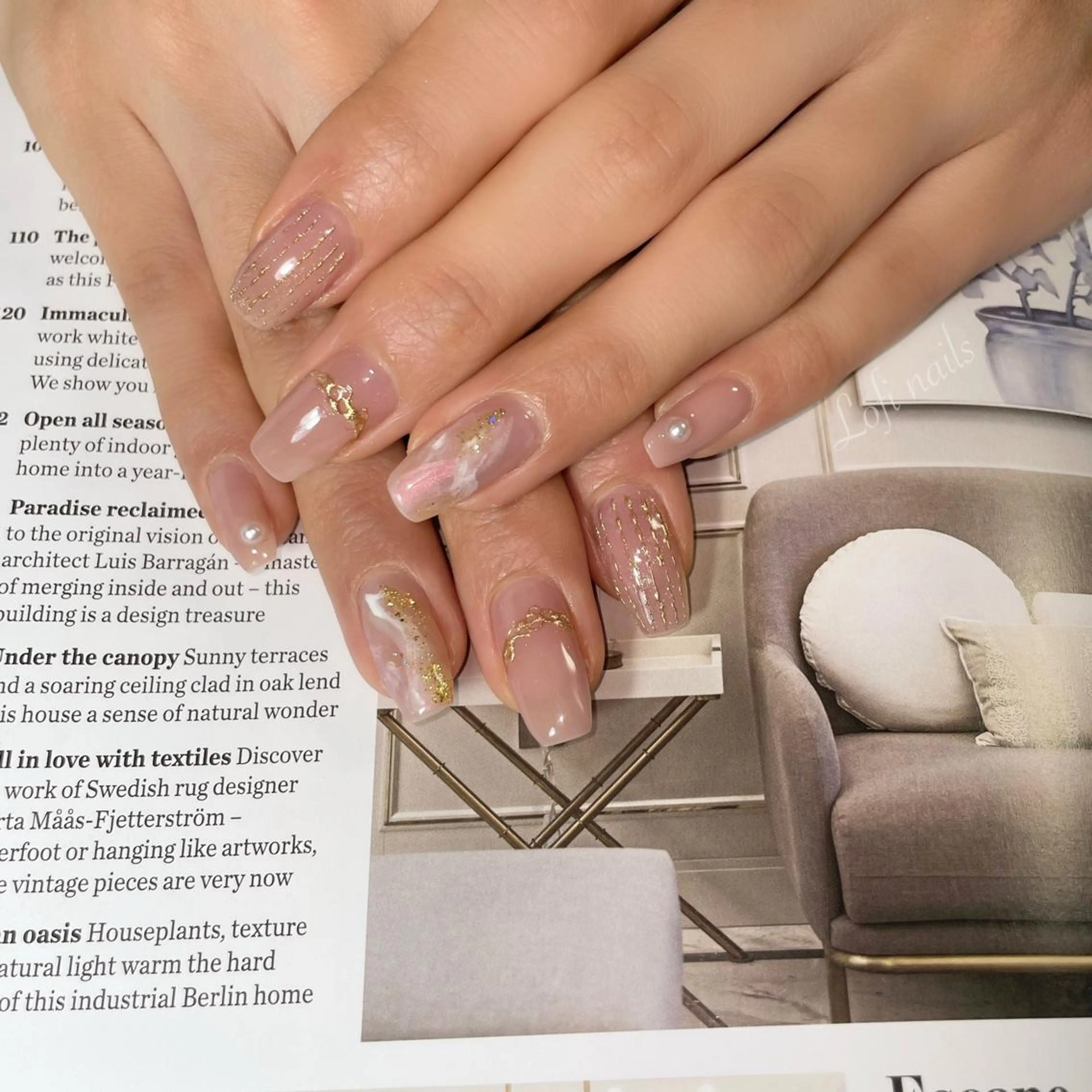 ネイル ニュアンスネイル ピンク Lofinails ちひろのネイルデザイン