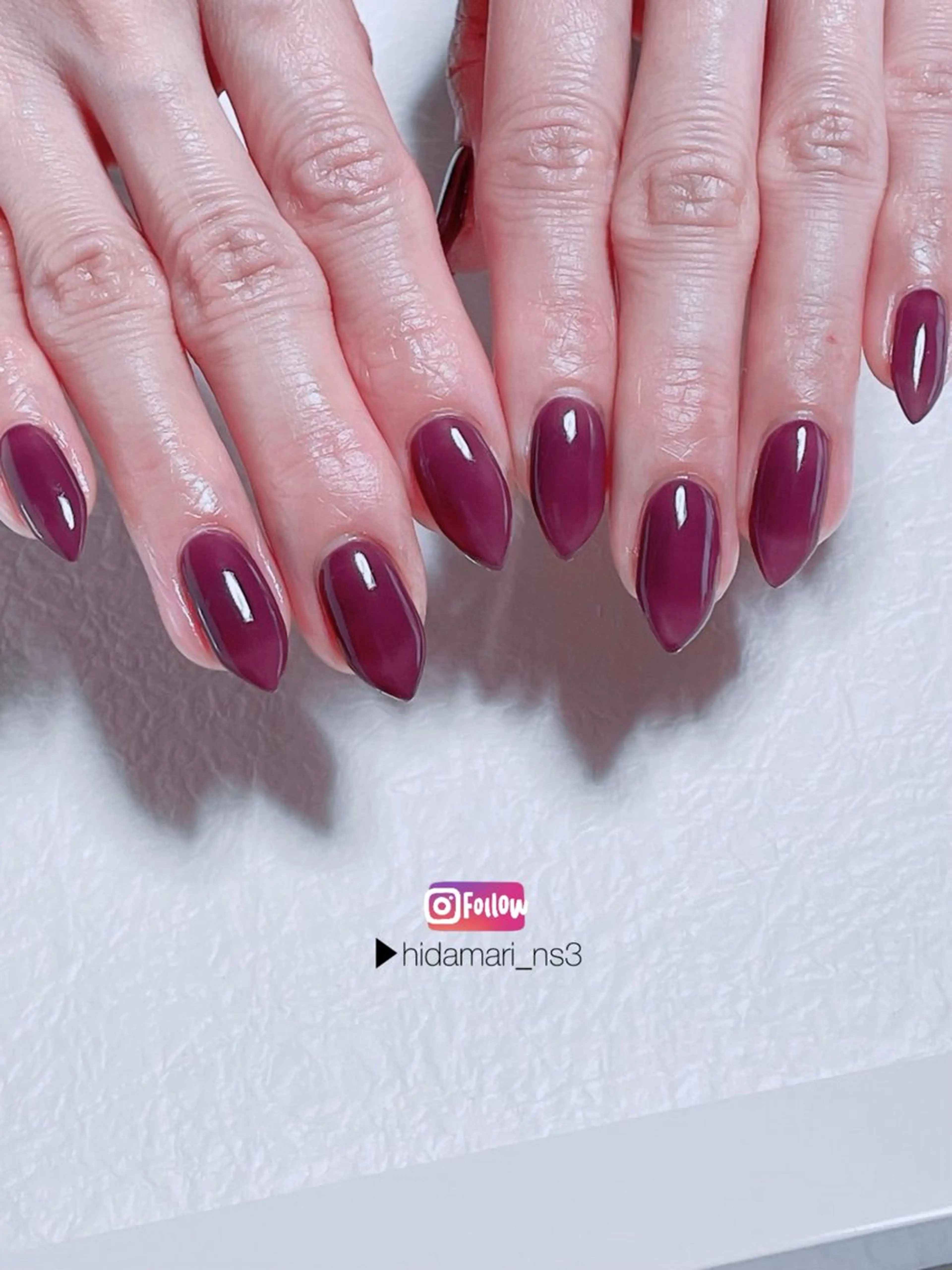 ネイル ワンカラーネイル パープル ハンドネイル NailSalon ひだまりのネイルデザイン