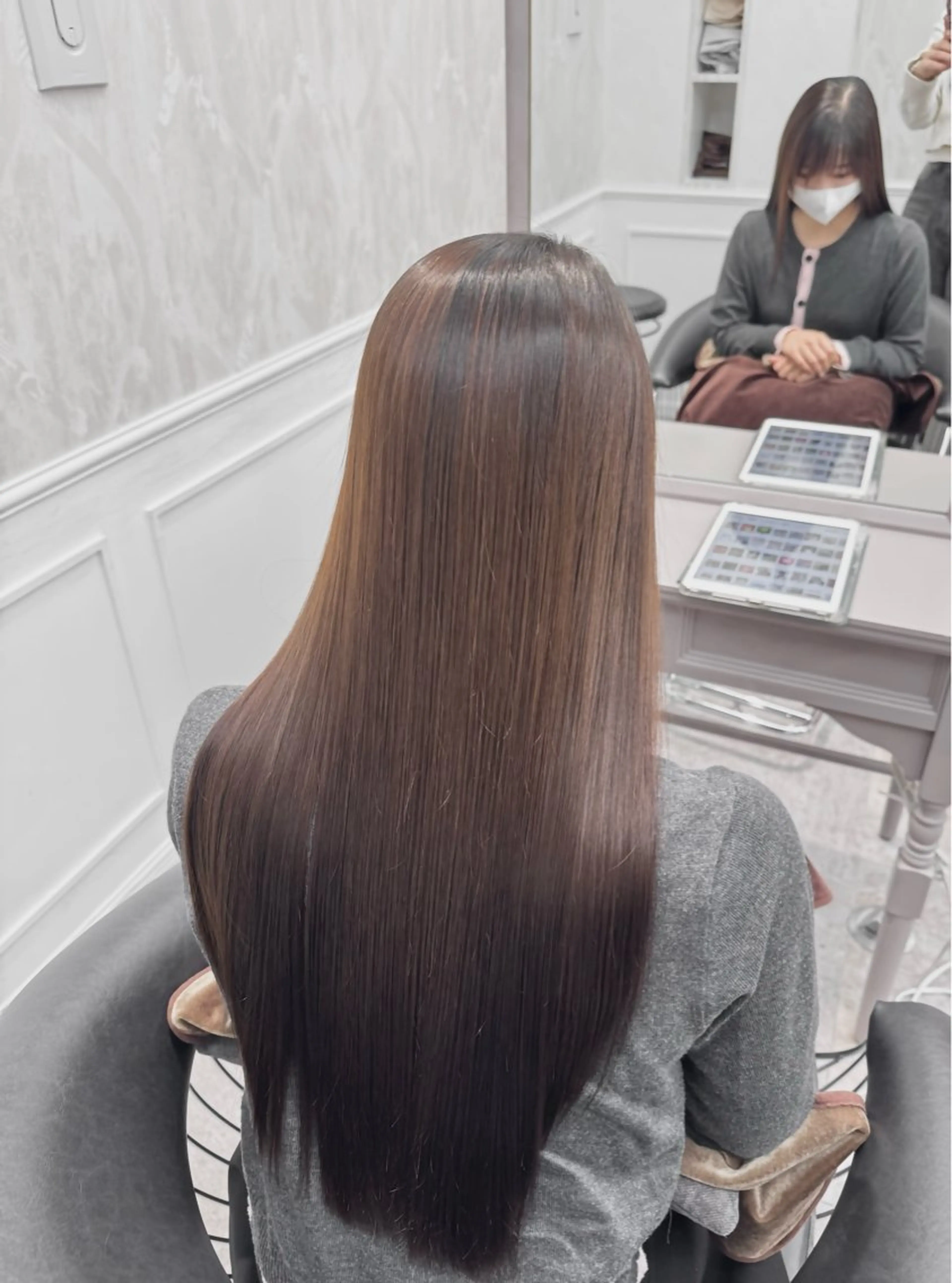 ロング 髪質改善 酸性ストレート La bless なんばスカイオ所属・韓国レイヤー/顔周り カット/Takunaのヘアスタイル