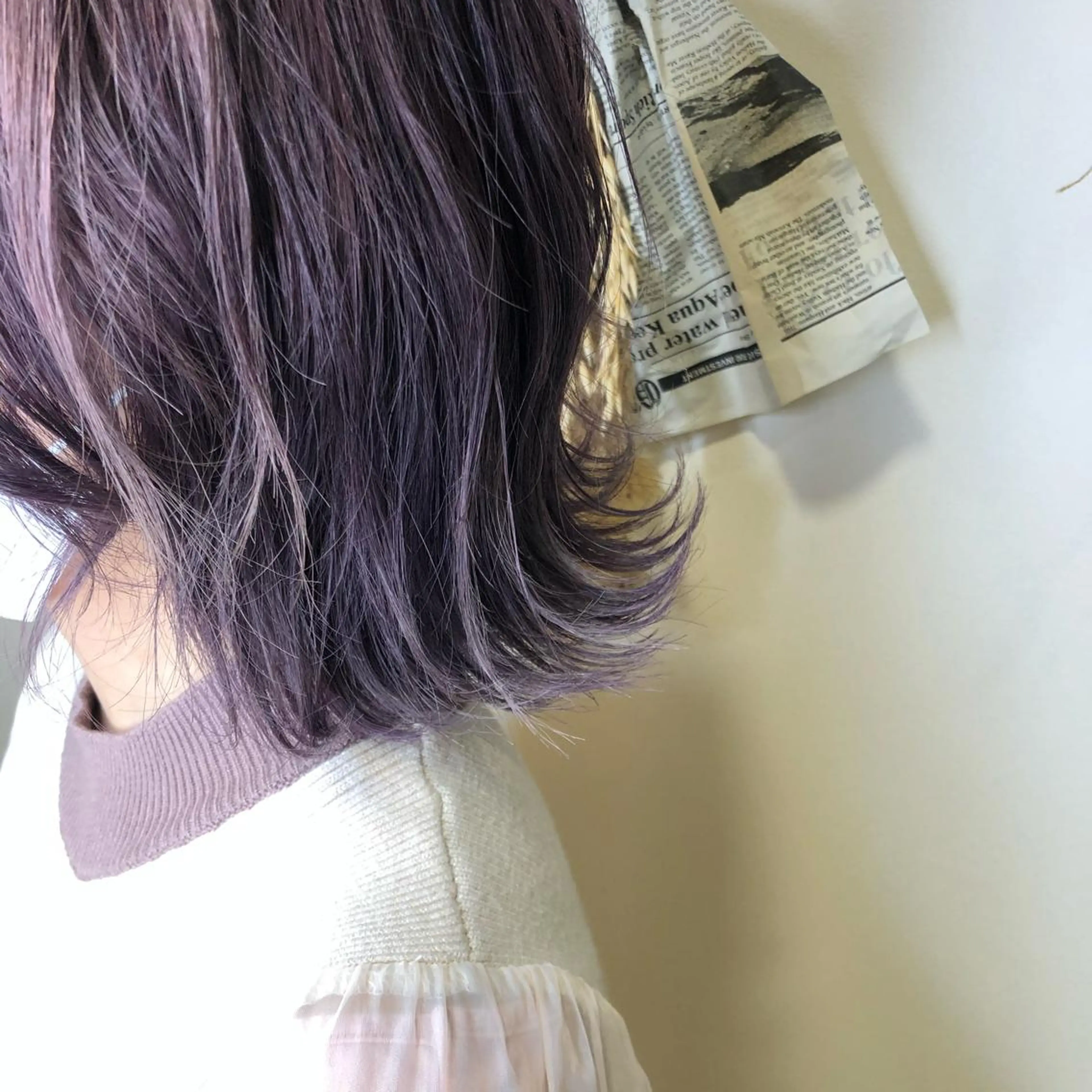 ミディアム カラー アッシュ ラベンダーカラー ラベンダーアッシュ カット ヘアカラー 松佐 ゆかりのヘアスタイル