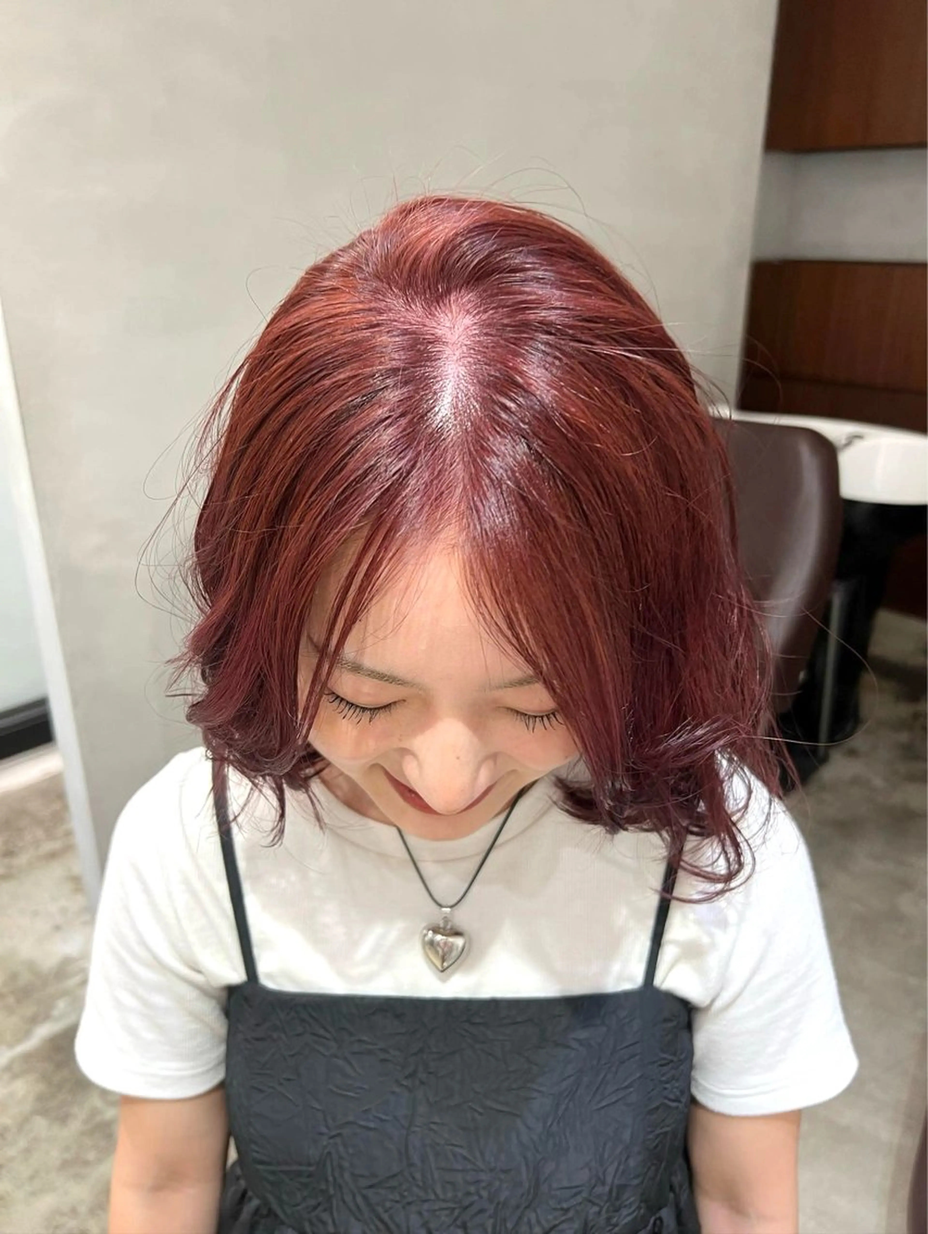 ミディアム カラー ヘアカラー トリートメント 暖色🍇/透明感/ 髪質改善/YUIKOのヘアスタイル