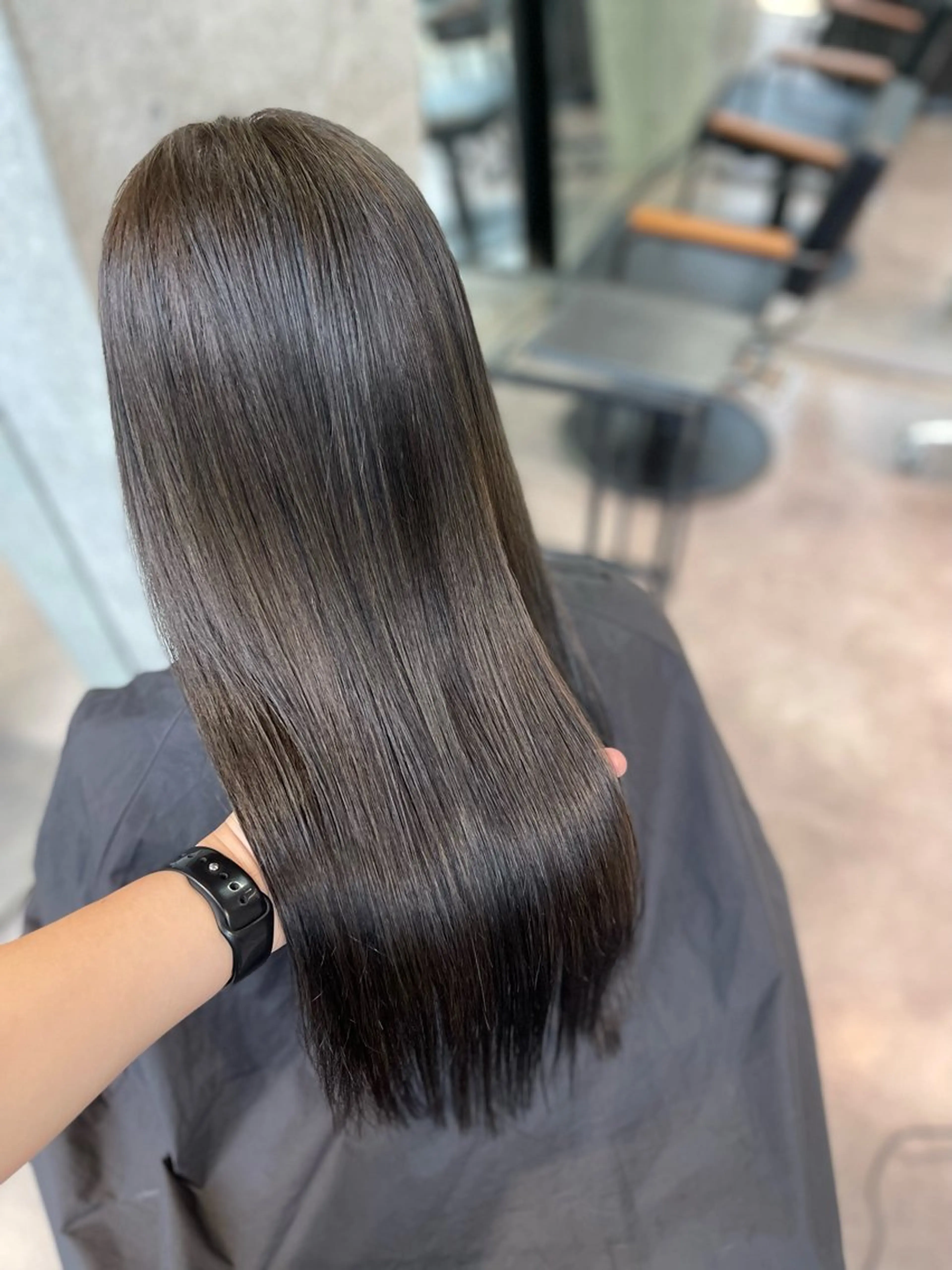 ロング カラー アッシュ アッシュブラウン ブラウンカラー ハイトーンカラー カット ヘアカラー 髪質改善/堀江 ケアカラーtoshiのヘアスタイル