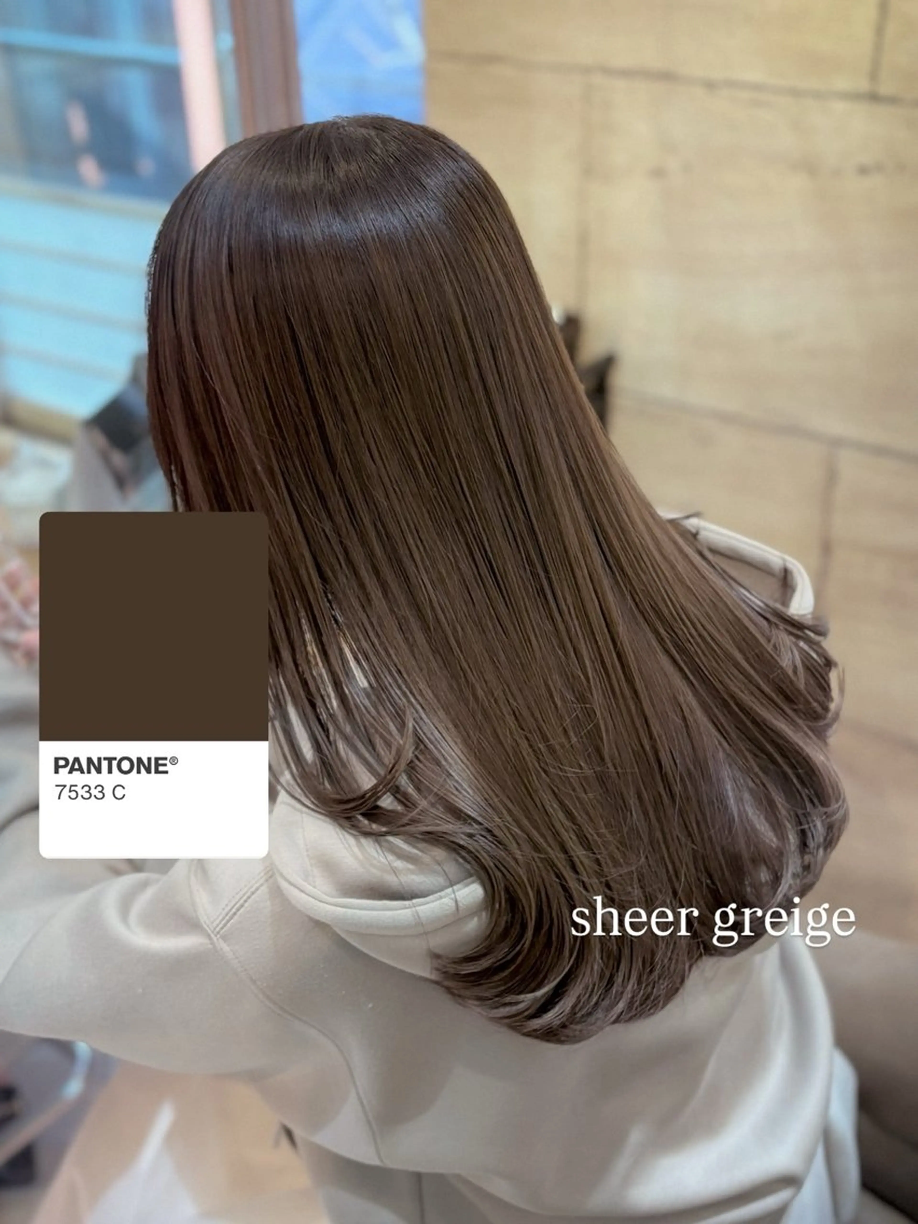 ロング カラー カット ヘアカラー トリートメント グレージュ|くすみ× 透明感|kazutoのヘアスタイル