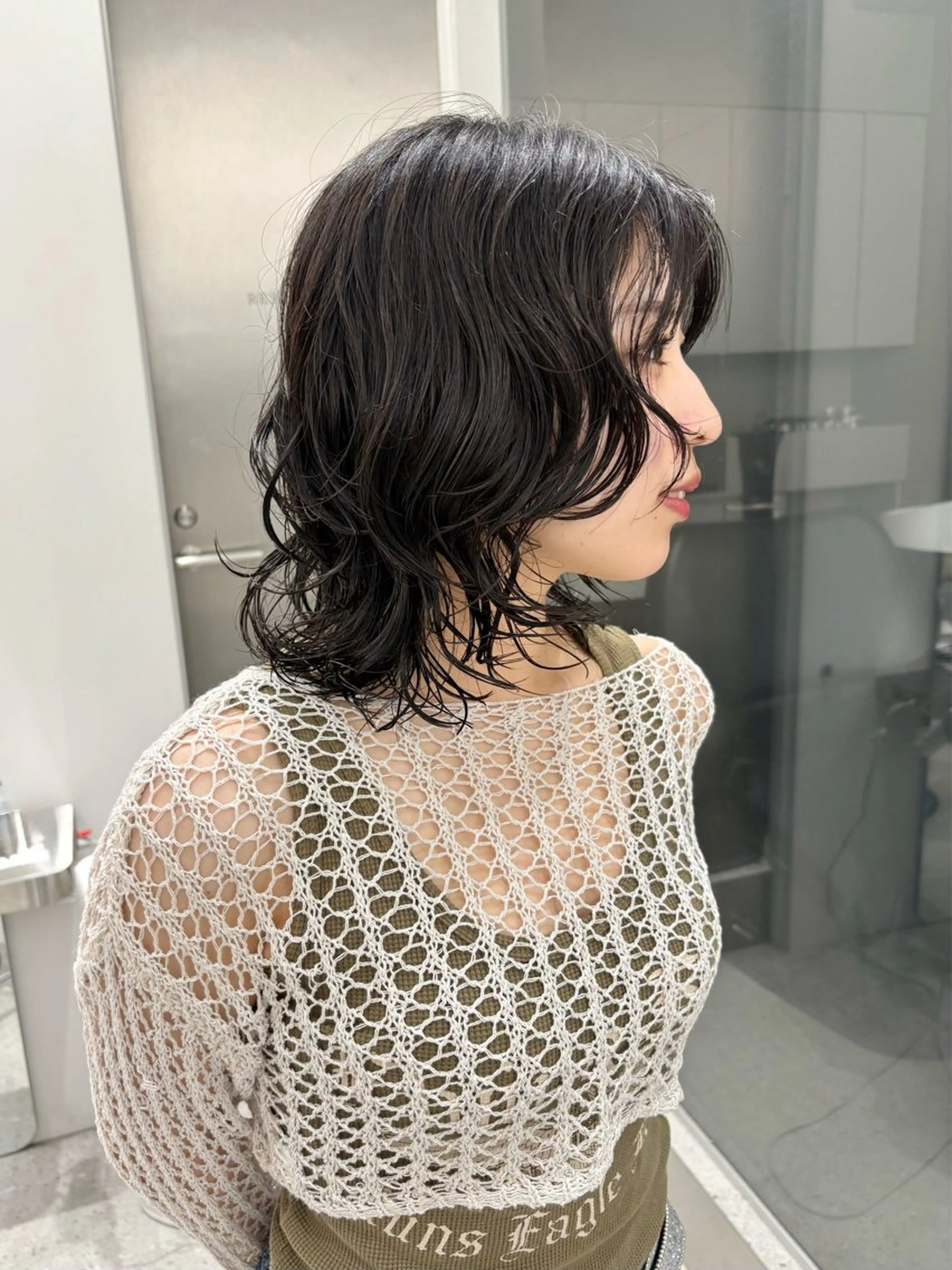 ミディアム パーマ カット パーマ すぎもと さき⚡️ レイヤー･*パーマのヘアスタイル