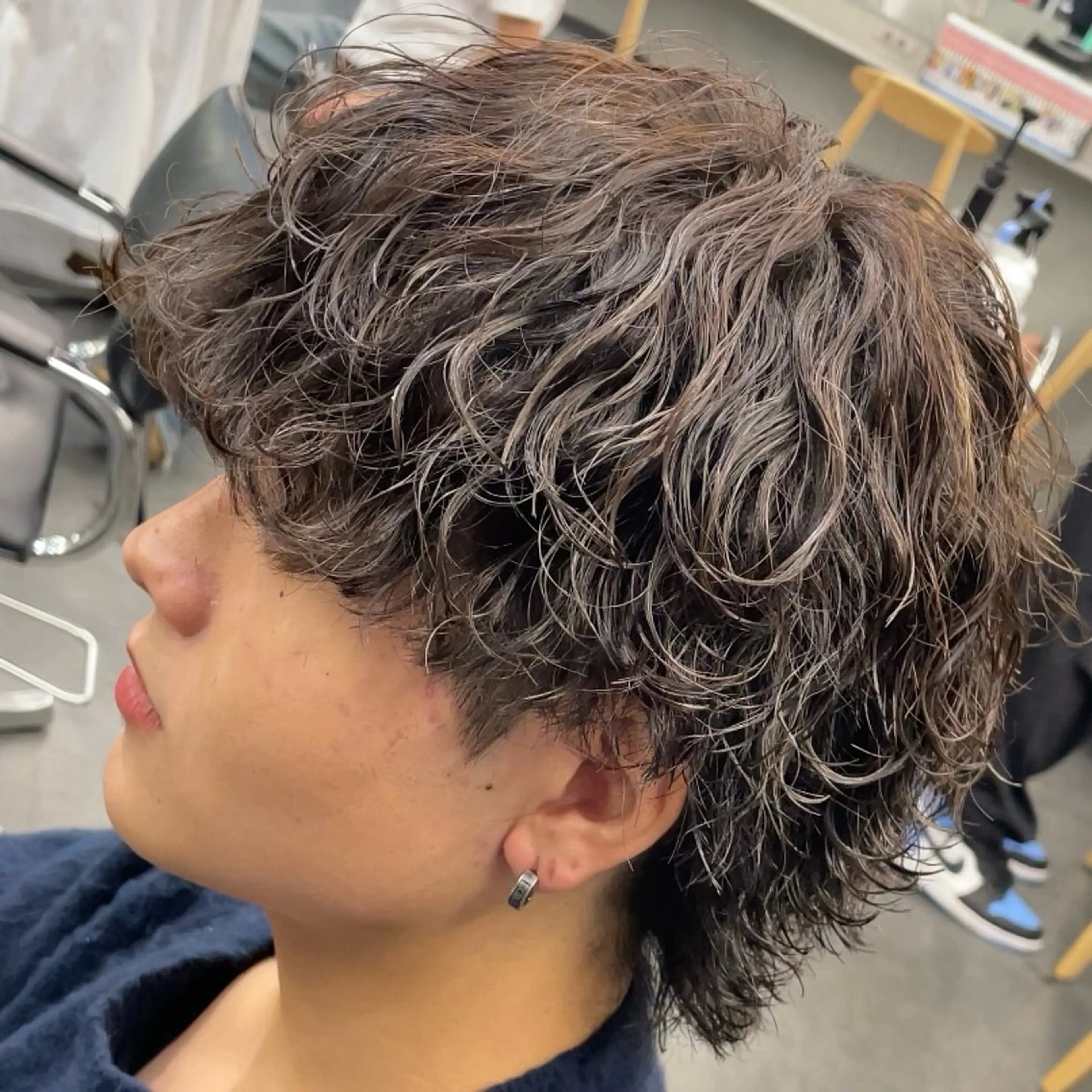 セミロング パーマ ヘアアレンジ メンズ fifth 石川 凪のヘアスタイル