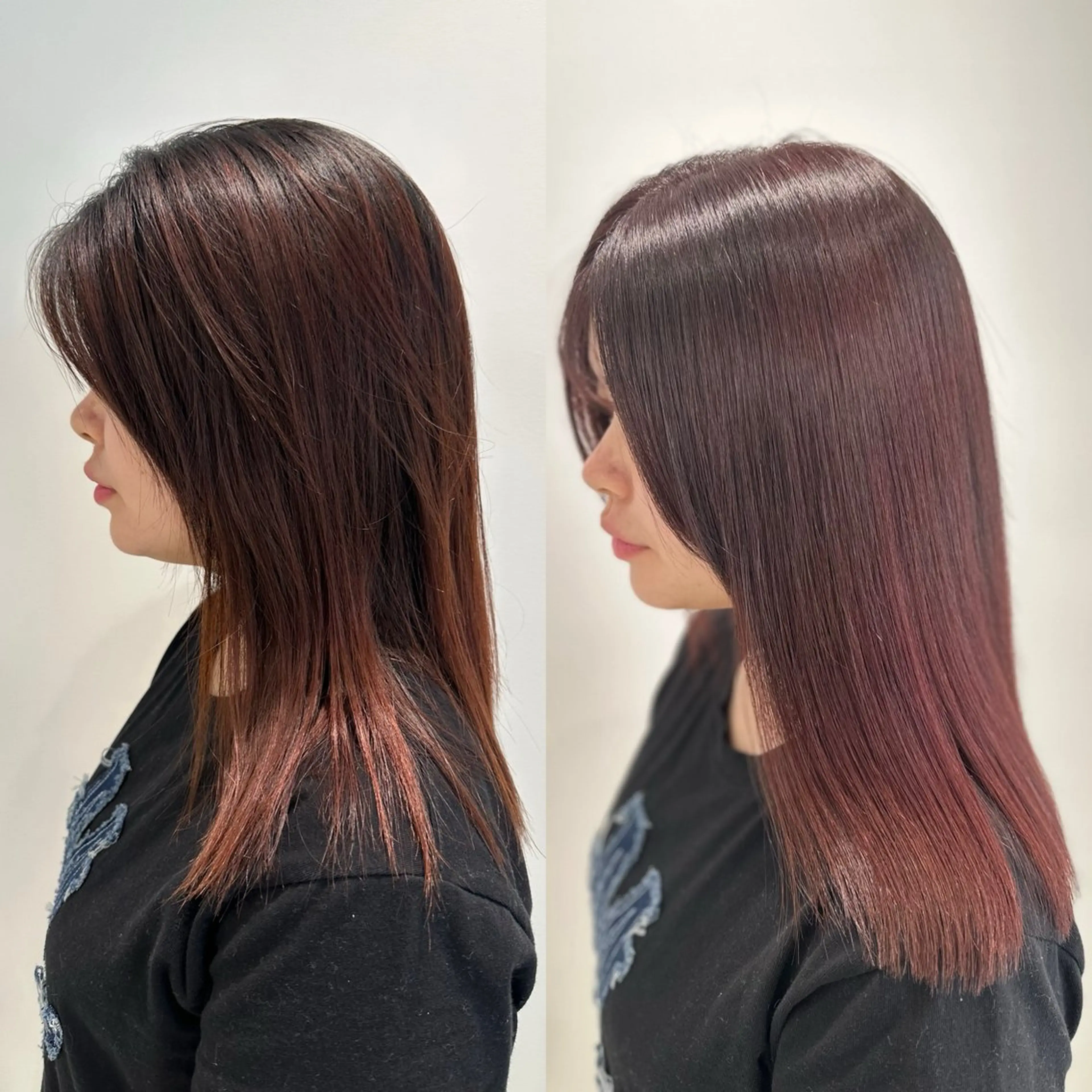 セミロング カラー カット ヘアカラー トリートメント 髪質改善/縮毛矯正 /ブリーチ矯正/岡部のヘアスタイル