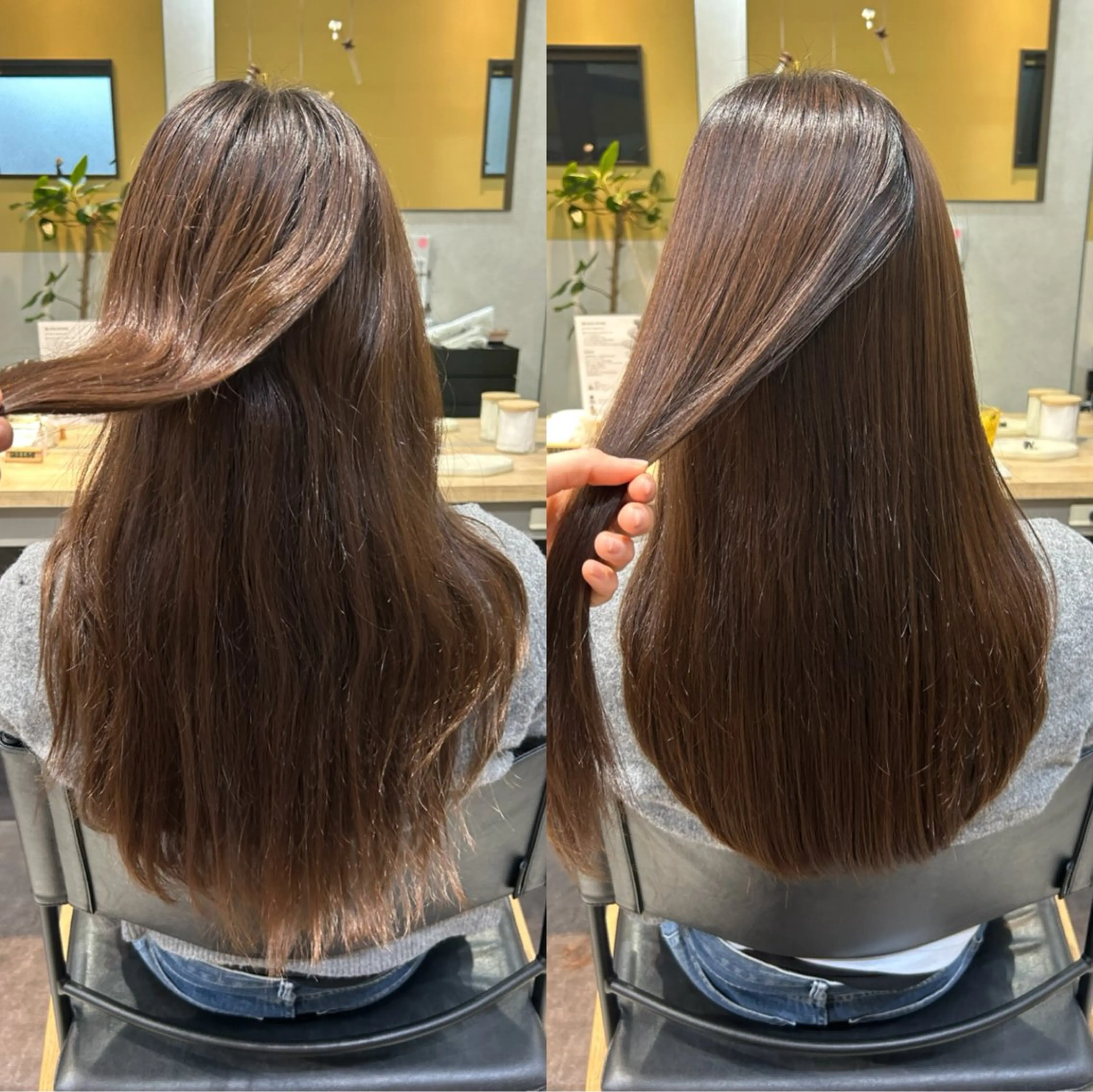 ロング パーマ 髪質改善 ストレートパーマ カット 縮毛矯正 トリートメント hub hair レイヤー/透明感のヘアスタイル