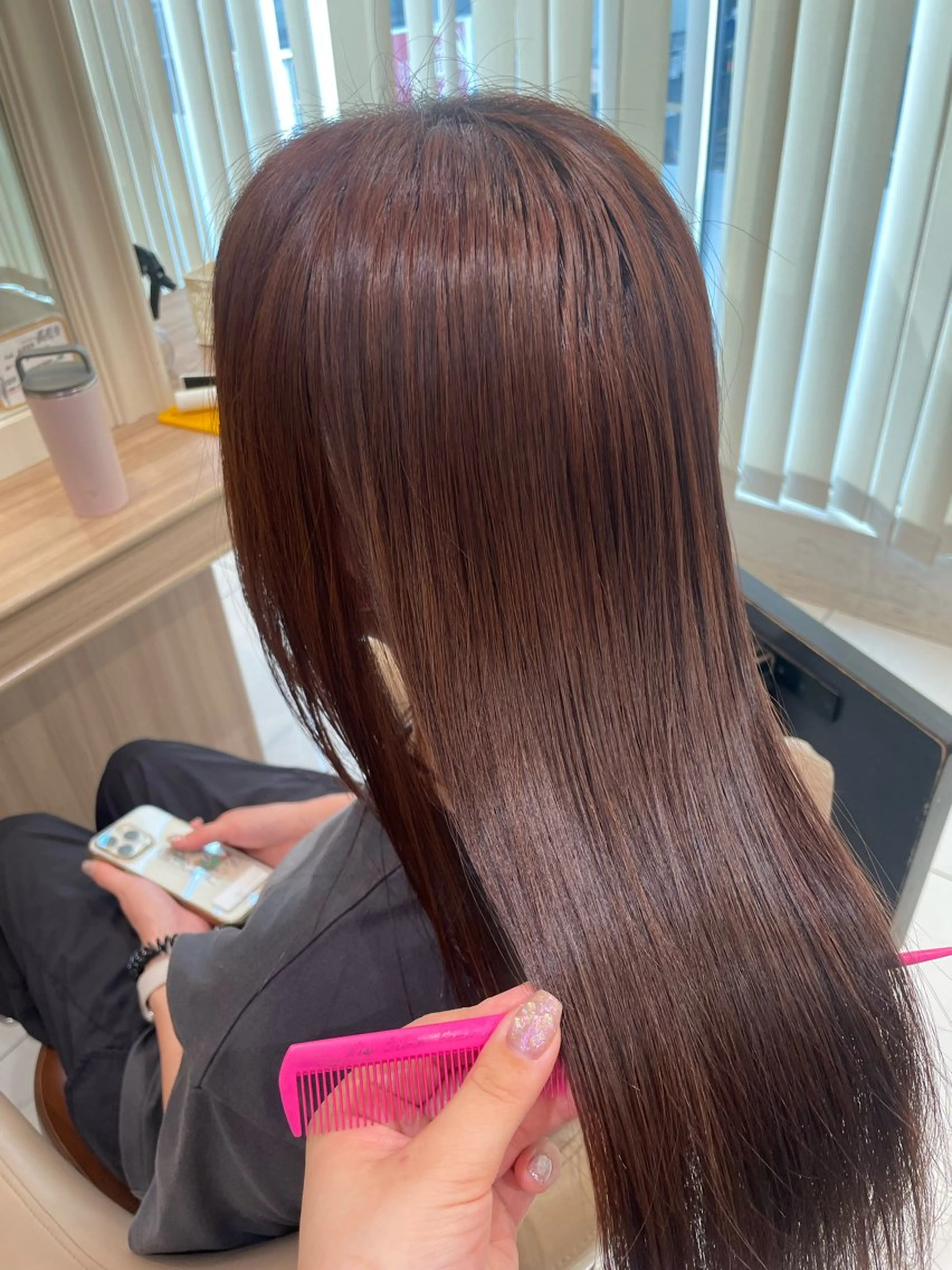 ロング カラー ヘアカラー トリートメント 韓国ヘアメイク🎀/ 縮毛矯正✨山本媛香のヘアスタイル