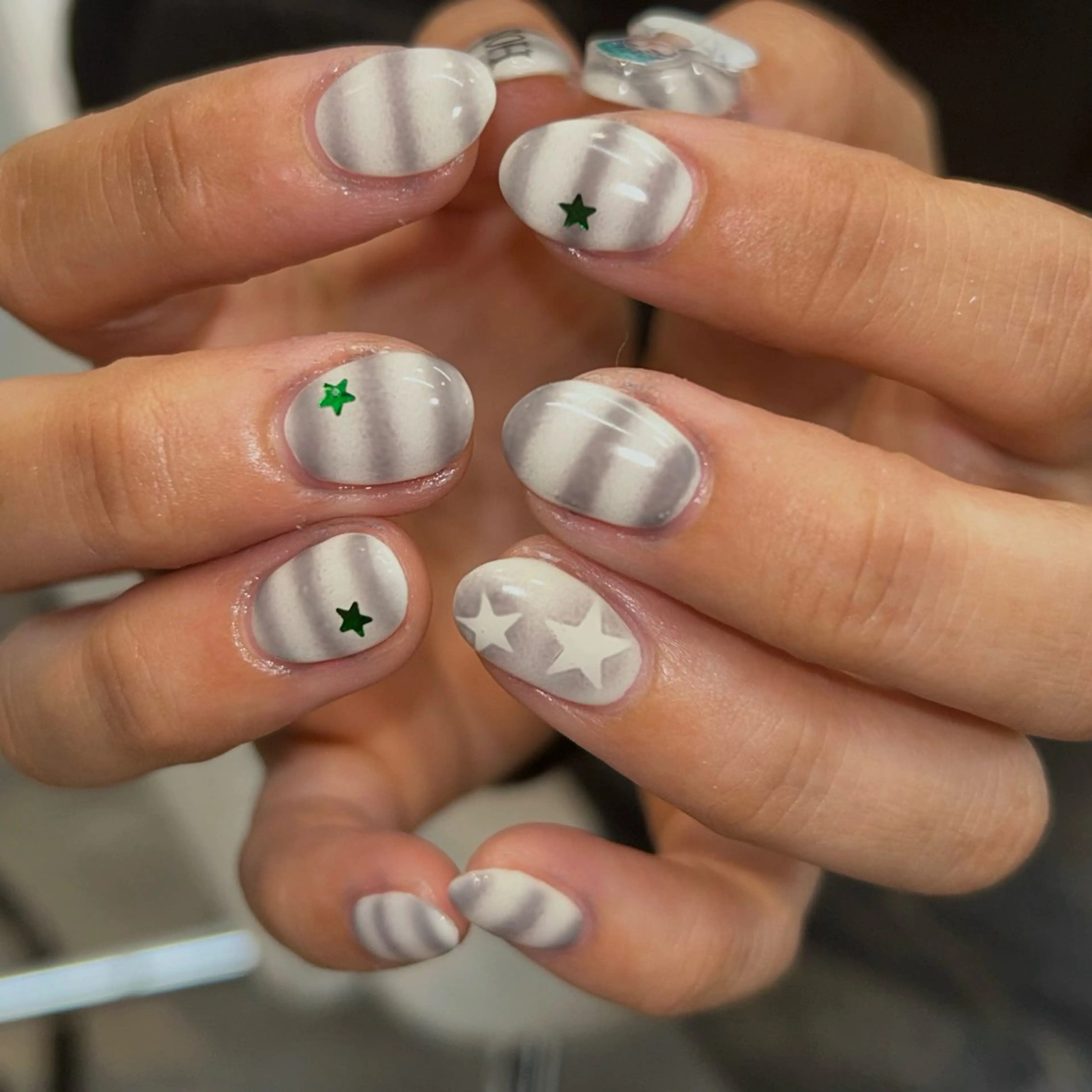 ネイル ボーダー ハンドネイル 新宿🐋Balena nail/JURIのネイルデザイン