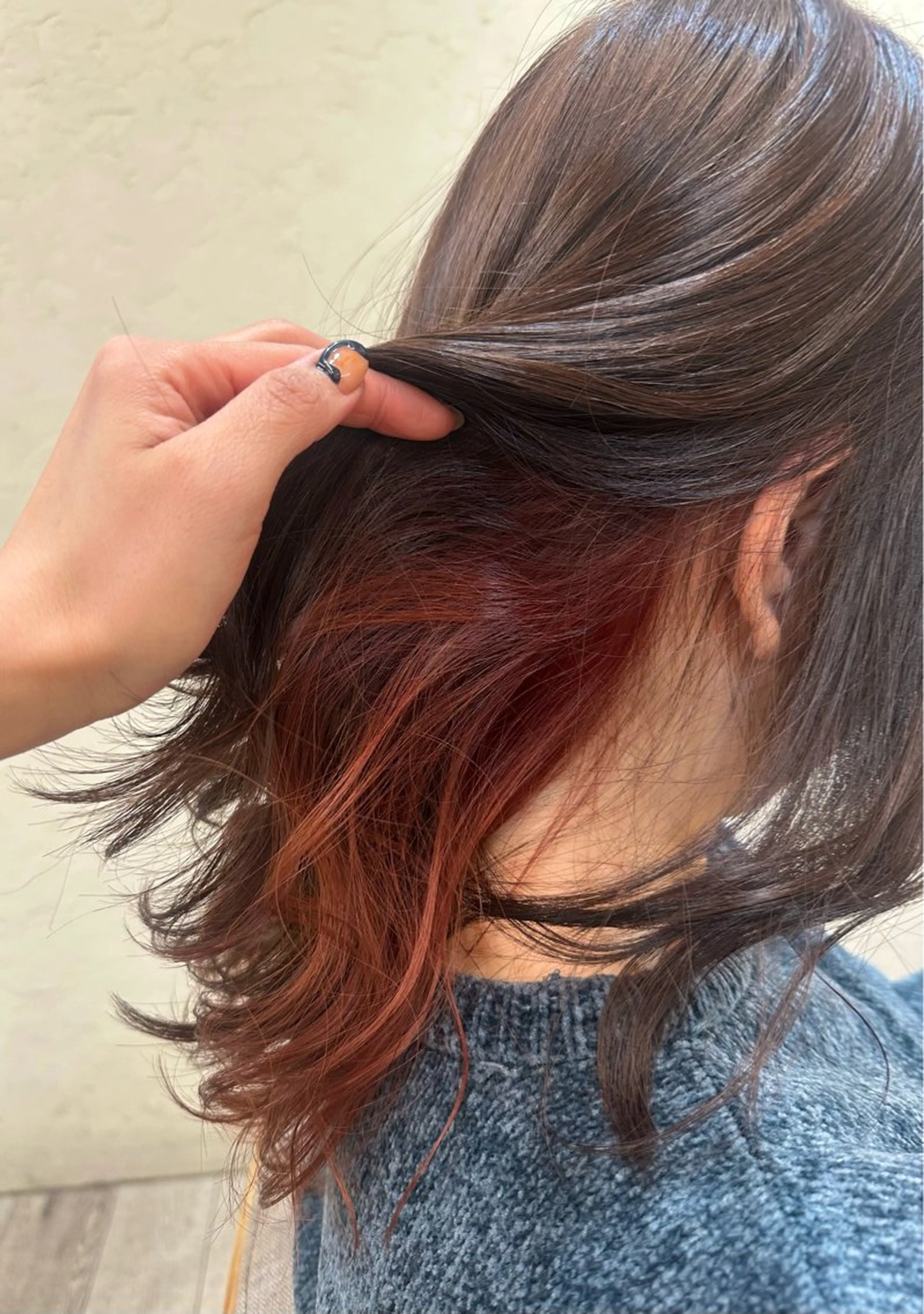 セミロング カラー レッドカラー カット ヘアカラー トリートメント ヘアセット ✄折橋 彩花🐶🍑のヘアスタイル