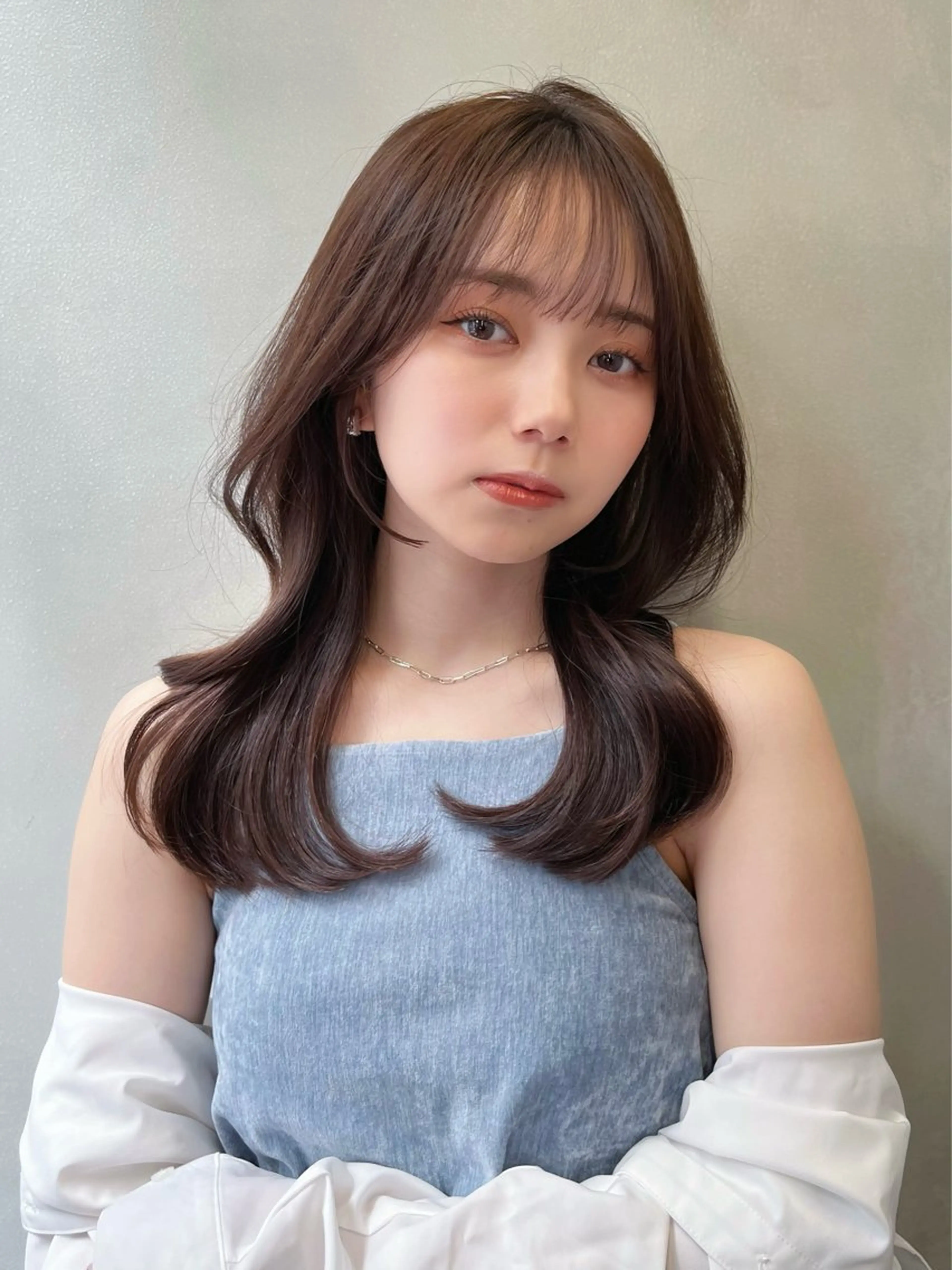 ロング カラー くびれヘア ヨシンモリ 韓国風ヘア レイヤーカット レイヤーカット、ボブ GLROWのヘアスタイル