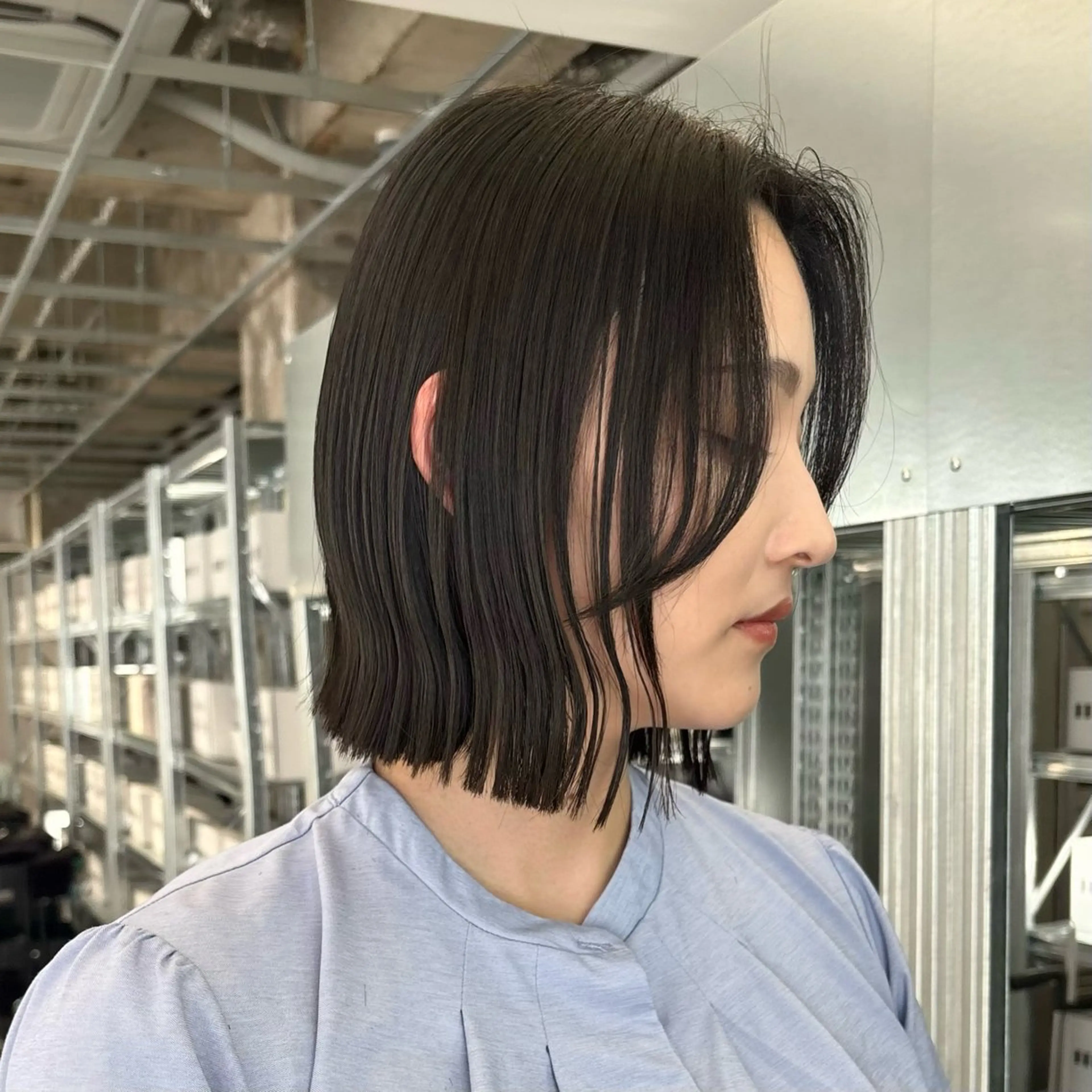 ミディアム カラー カット ヘアカラー トリートメント ✨縮毛矯正/ボブ✨ 佐藤 さくらのヘアスタイル