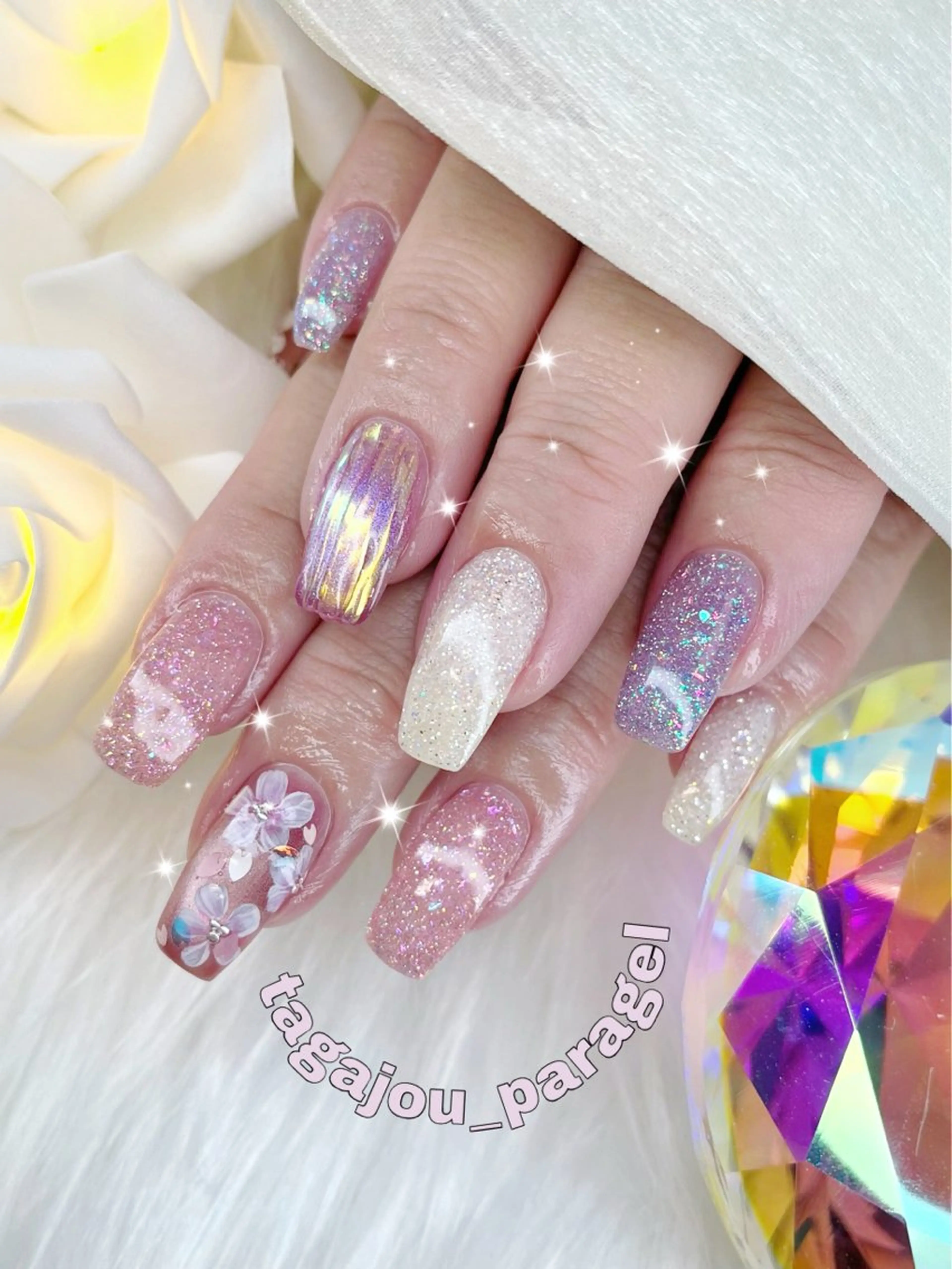 ネイル アートネイル フラッシュネイル 多賀城 パラジェルのネイルデザイン