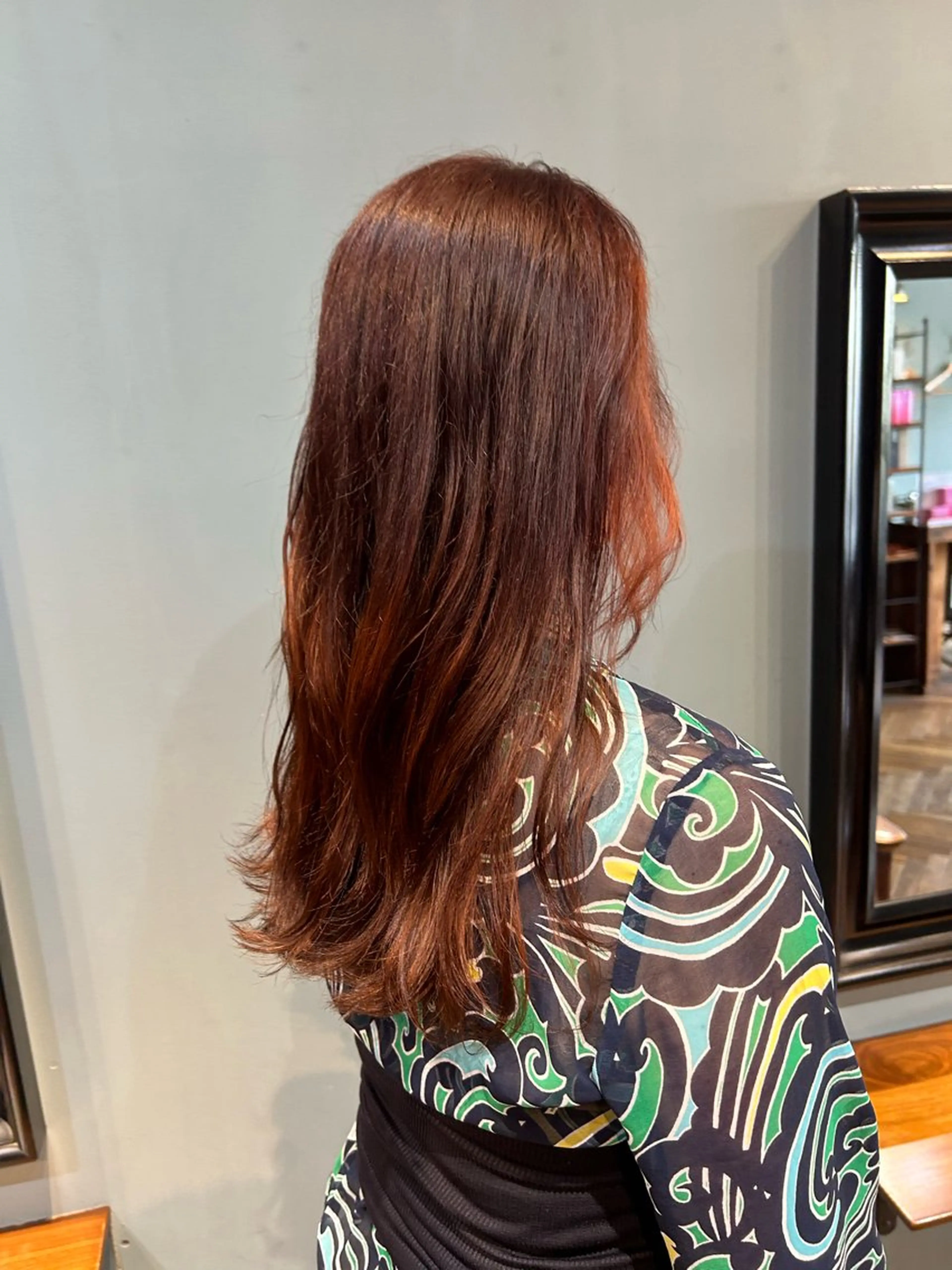 セミロング オレンジブラウン 樋富 優香のヘアスタイル