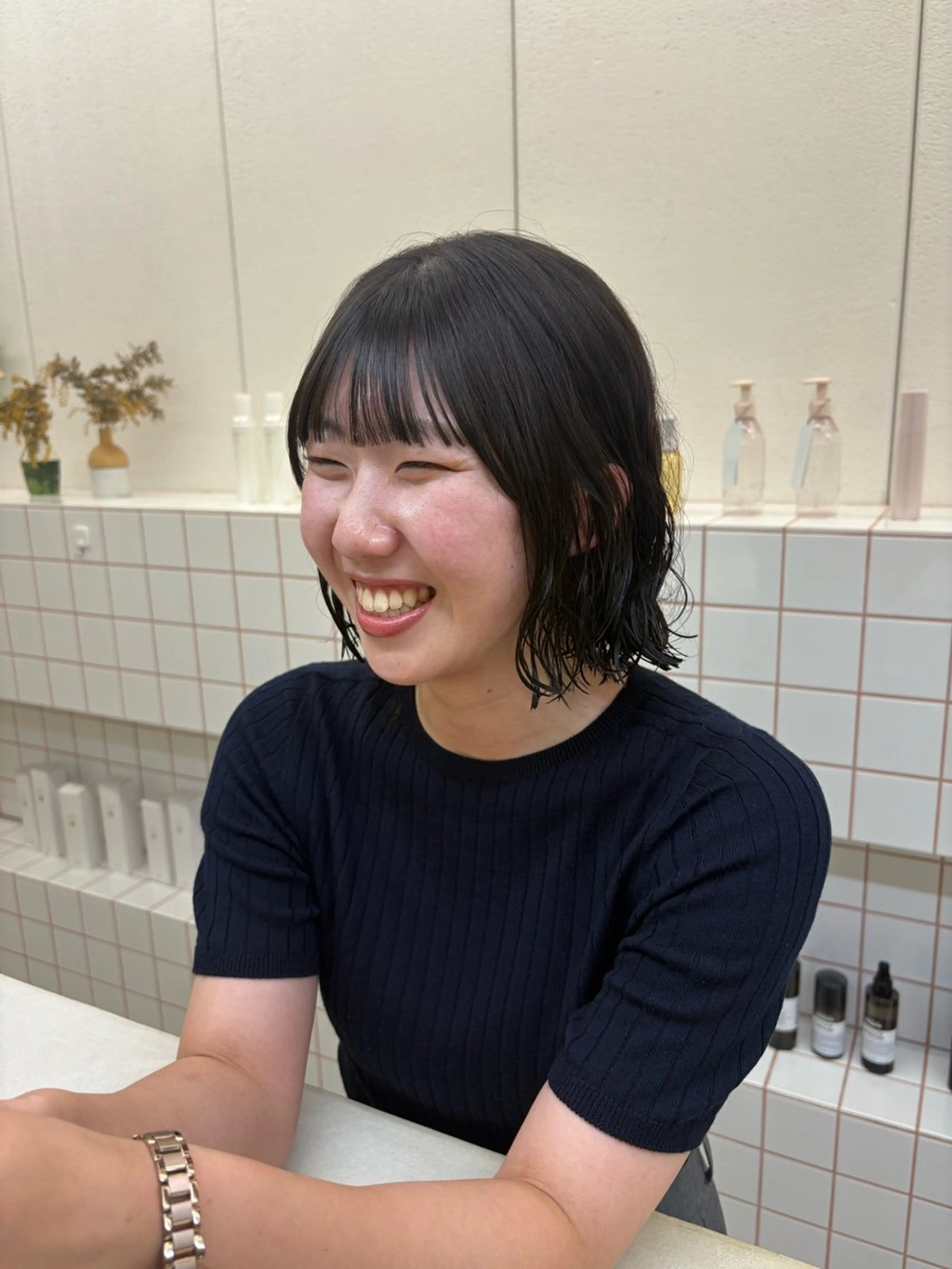 ミディアム ミディアムパーマ ボブ NIKO/名古屋/ 髪質改善/艶髪のヘアスタイル