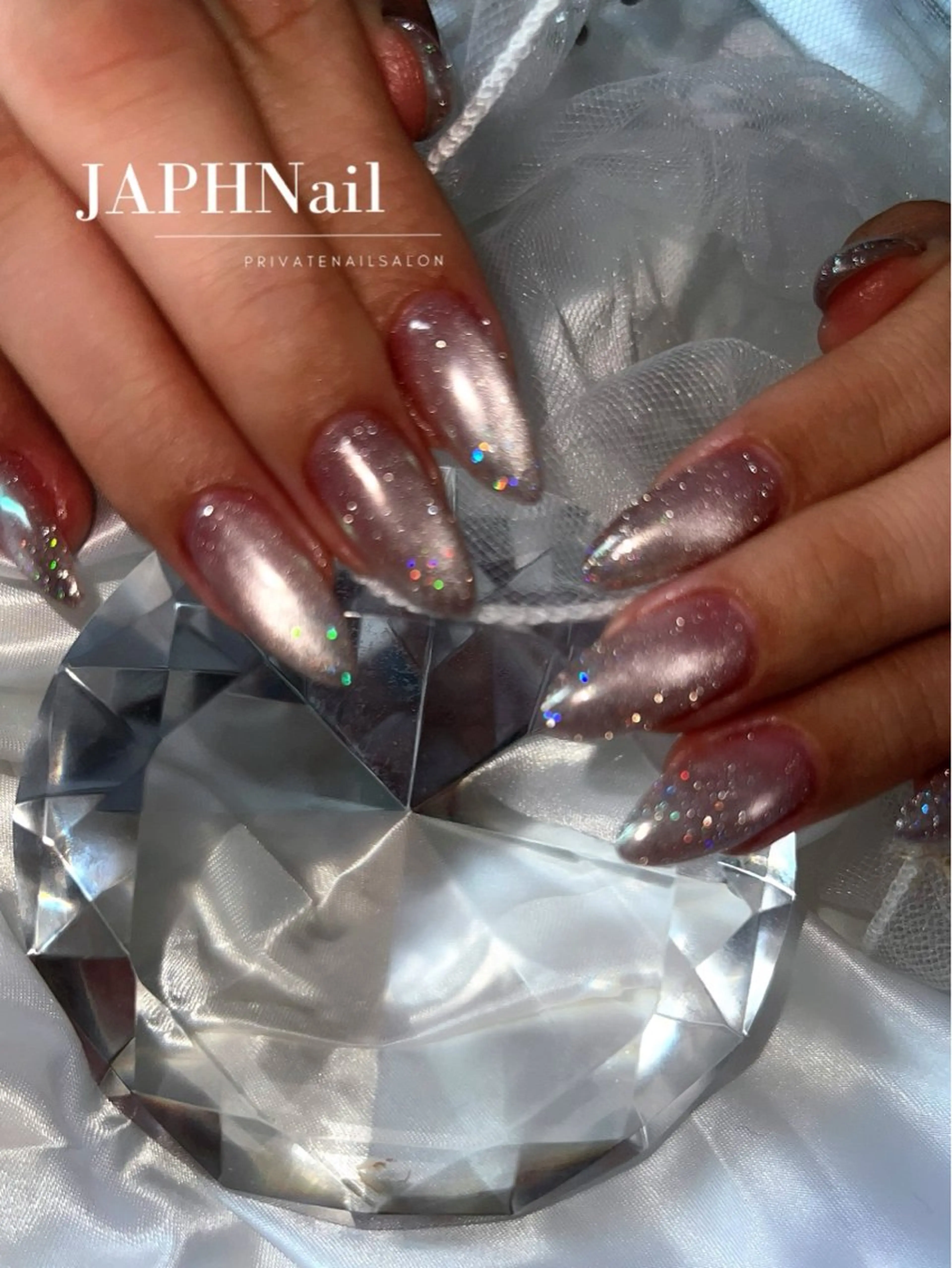 ネイル フラッシュネイル フレンチネイル ロングネイル マグネットネイル 持ち込み NailSalon /JAPHのネイルデザイン