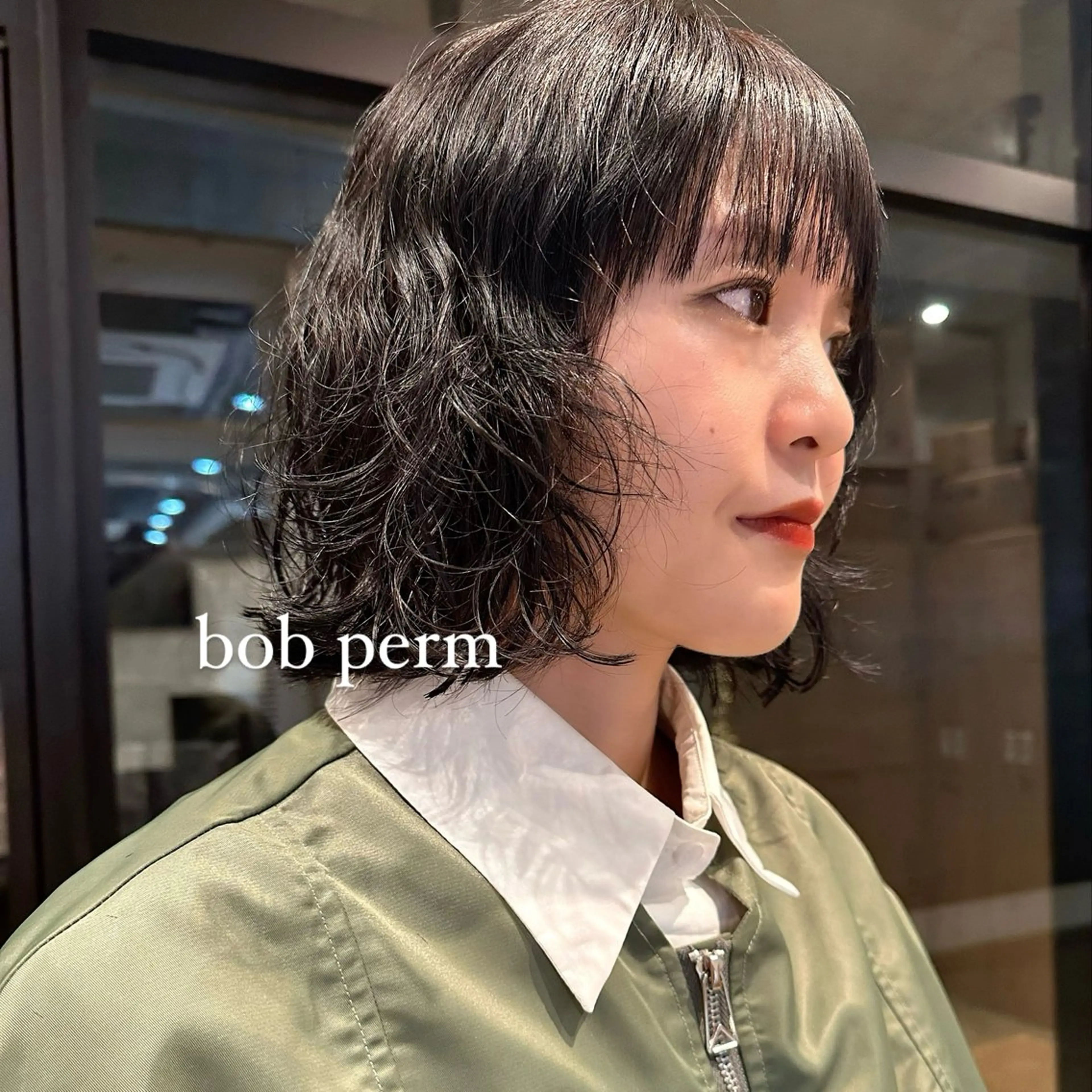 ショート パーマ ボブ ボブ/レイヤー/ニュ アンスパーマ/小夏のヘアスタイル