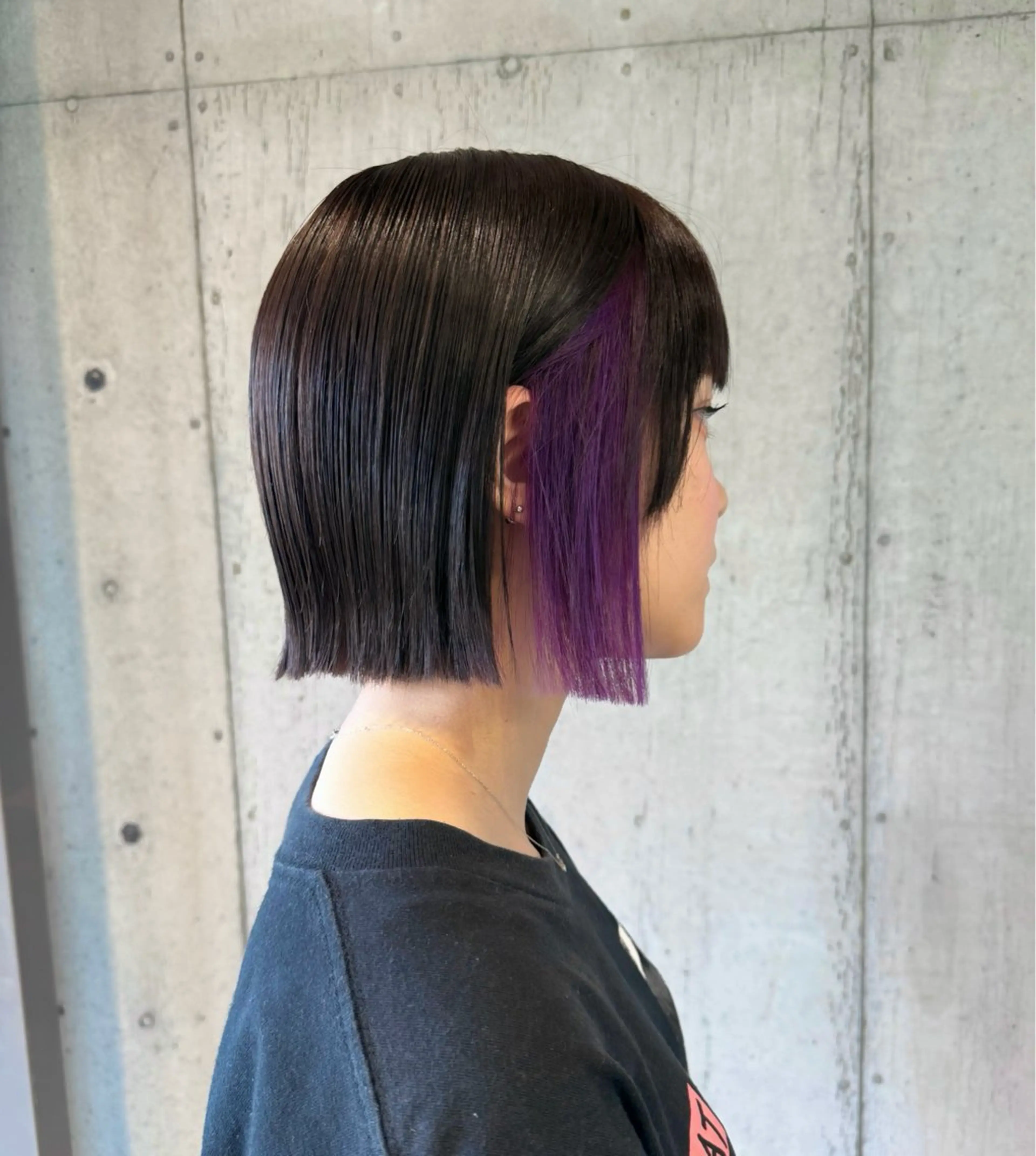 ショート カラー パープルカラー カット ヘアカラー トリートメント 透明感/血色カラー/ 似合せレイヤー/ゆいのヘアスタイル